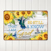 Customizable Metal Sign with Sunflowers & Hummingbirds - "Be Still and Know" Inspirational Wall Art for Home Decor and Gift-Giving - Image 2