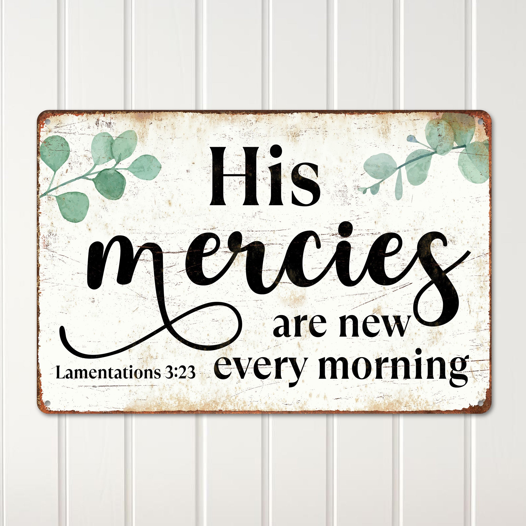 Personalized Rustic Lamentations 3:23 Metal Sign - Customizable Wall Decor for Inspirational Gifting - Image 2