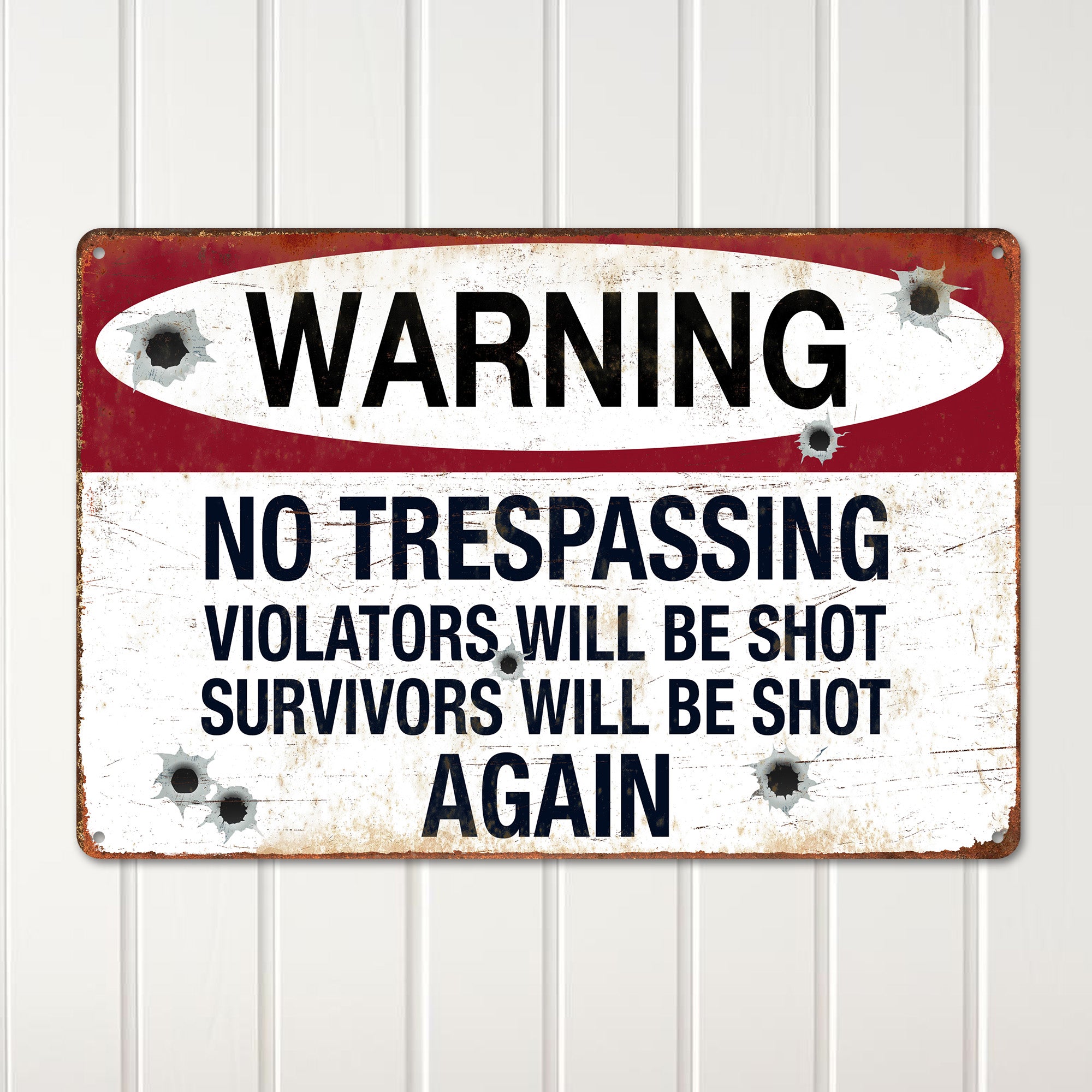 Personalized Warning Metal Sign - Rustic No Trespassing Decor - Customizable for Home, Office, or Gift - Vintage Look - Image 2