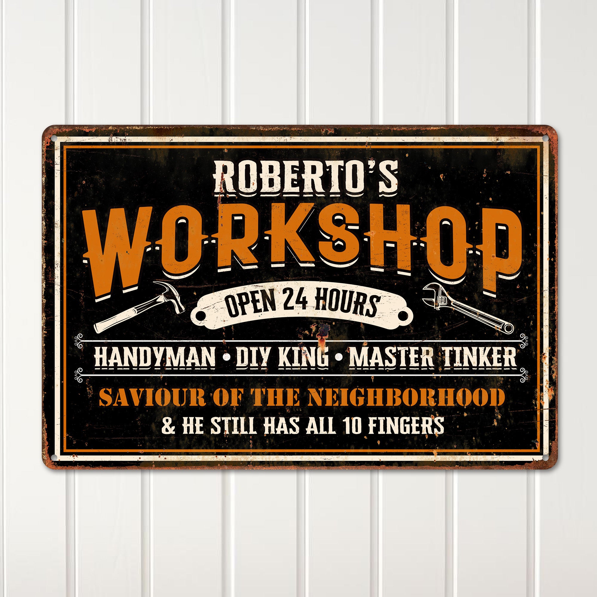 Personalized Rustic Workshop Metal Sign - Handmade for Handyman, DIY Enthusiast - Perfect Custom Gift for Craft Lovers - Image 2
