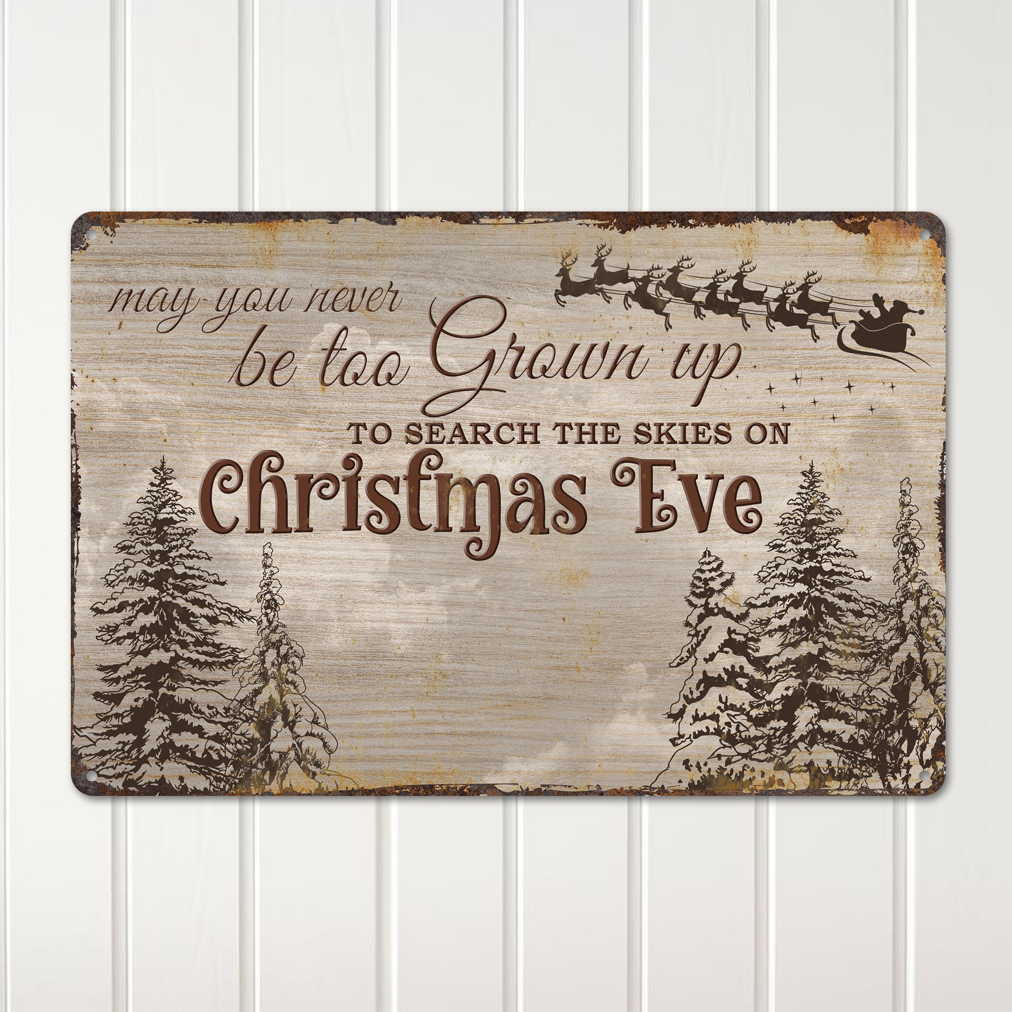 Personalized Rustic Christmas Eve Metal Sign - Vintage-Inspired Holiday Decor for Heartfelt Memories - Image 2