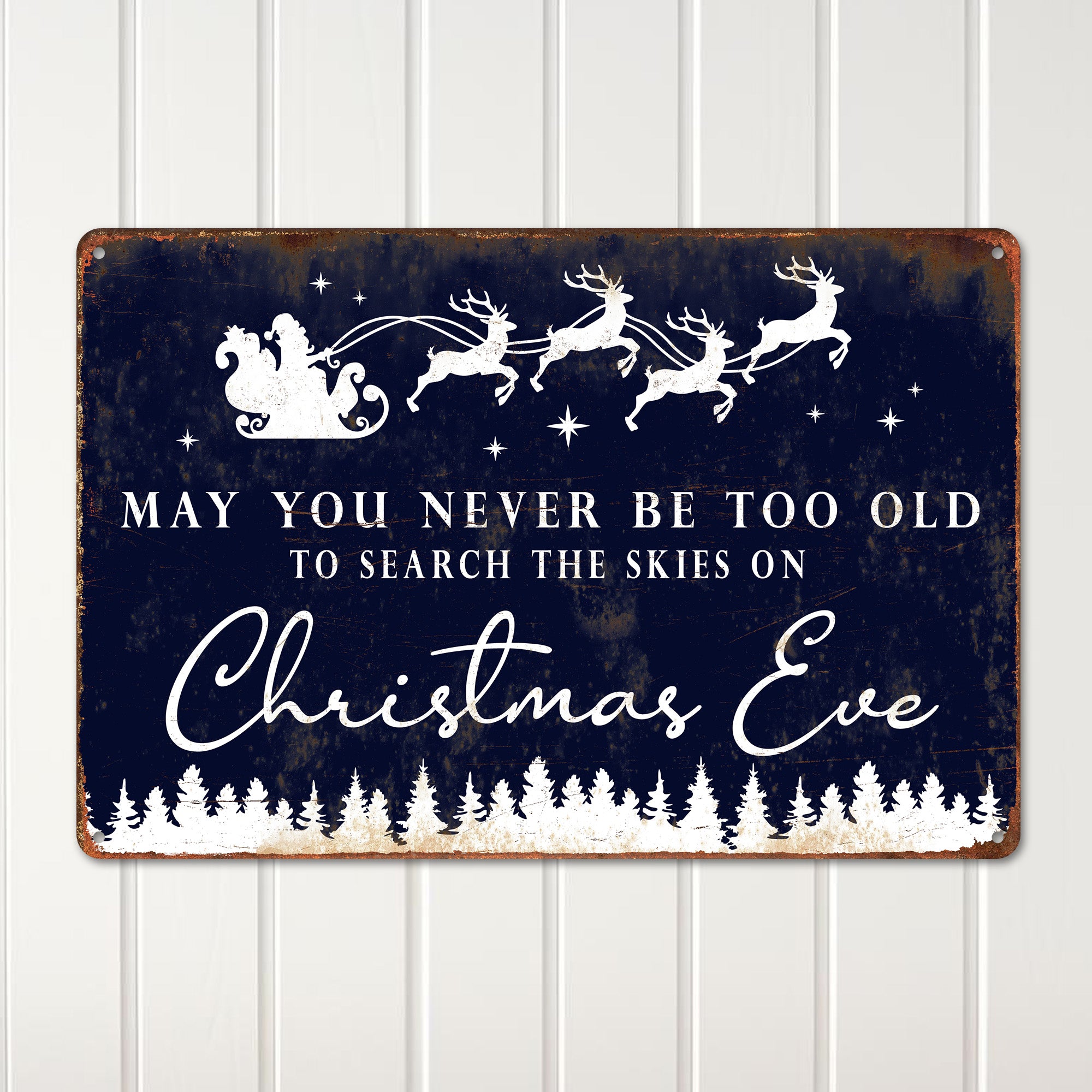Personalized Vintage Christmas Eve Metal Sign - Custom Festive Home Decor for Holiday Gift-Giving - Image 2