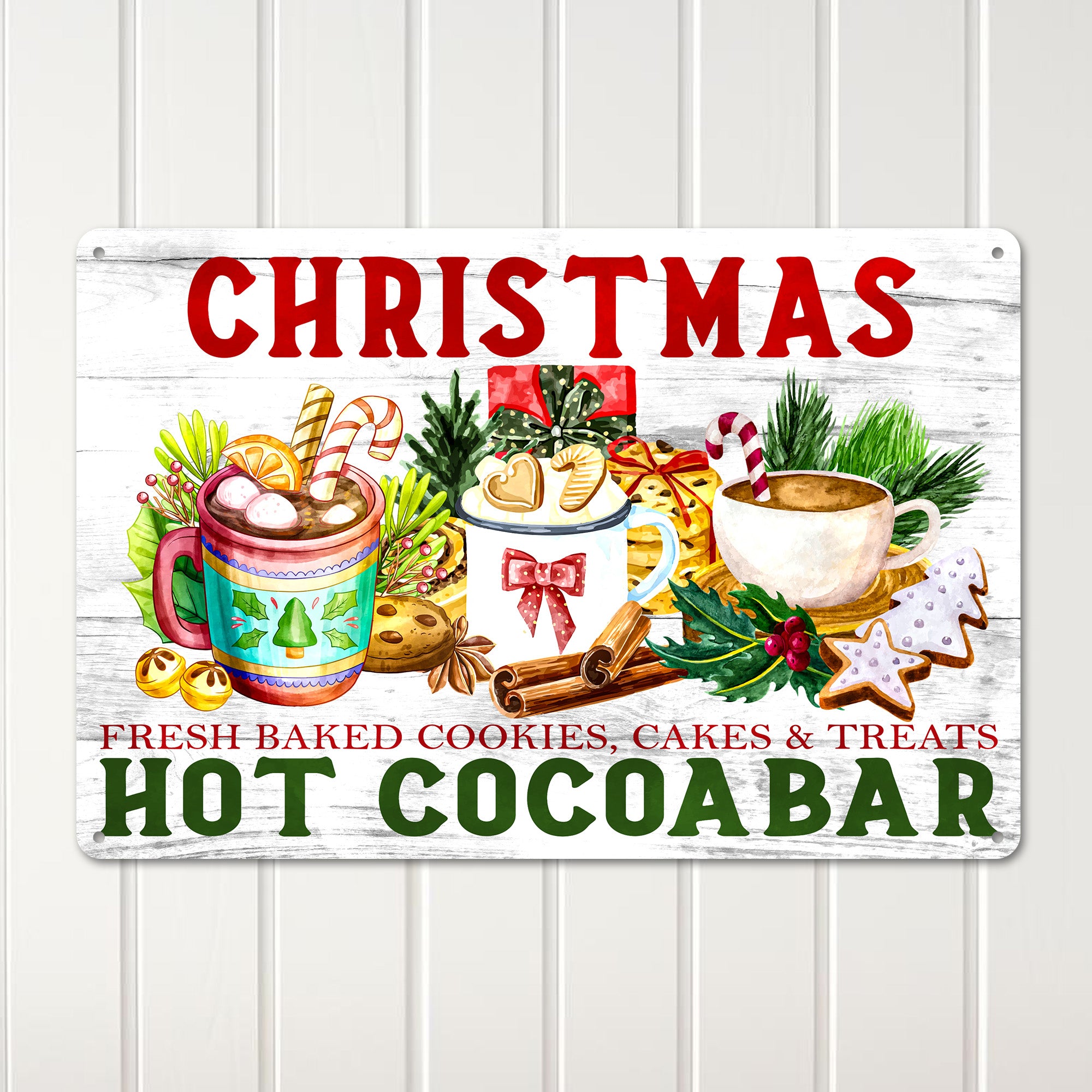 Personalized Christmas Hot Cocoa Bar Metal Sign - Custom Holiday Decor with Festive Colors and Handcrafted Charm - Image 2