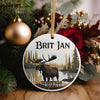 Personalized Christmas 2024 Moose Ceramic Ornament – Rustic Nature Scene, Perfect for Wildlife Lovers - Image 2