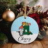 Personalized Penguin Christmas Ornament 2024 - Custom Ceramic Keepsake for Holiday Gift Giving - Image 2