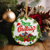 Personalized Merry Christmas Ceramic Ornament – Handcrafted Holiday Decor with Gift Imagery and Customization Options - Image 2