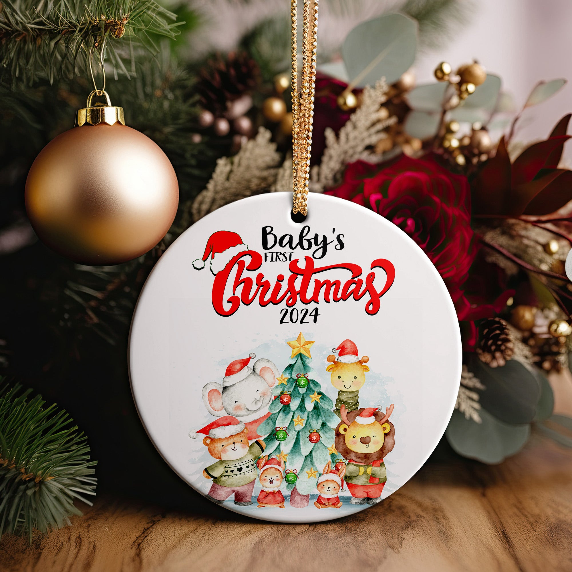Baby's First Christmas 2024 Personalized Ceramic Ornament - Handcrafted Keepsake for New Parents - Image 2