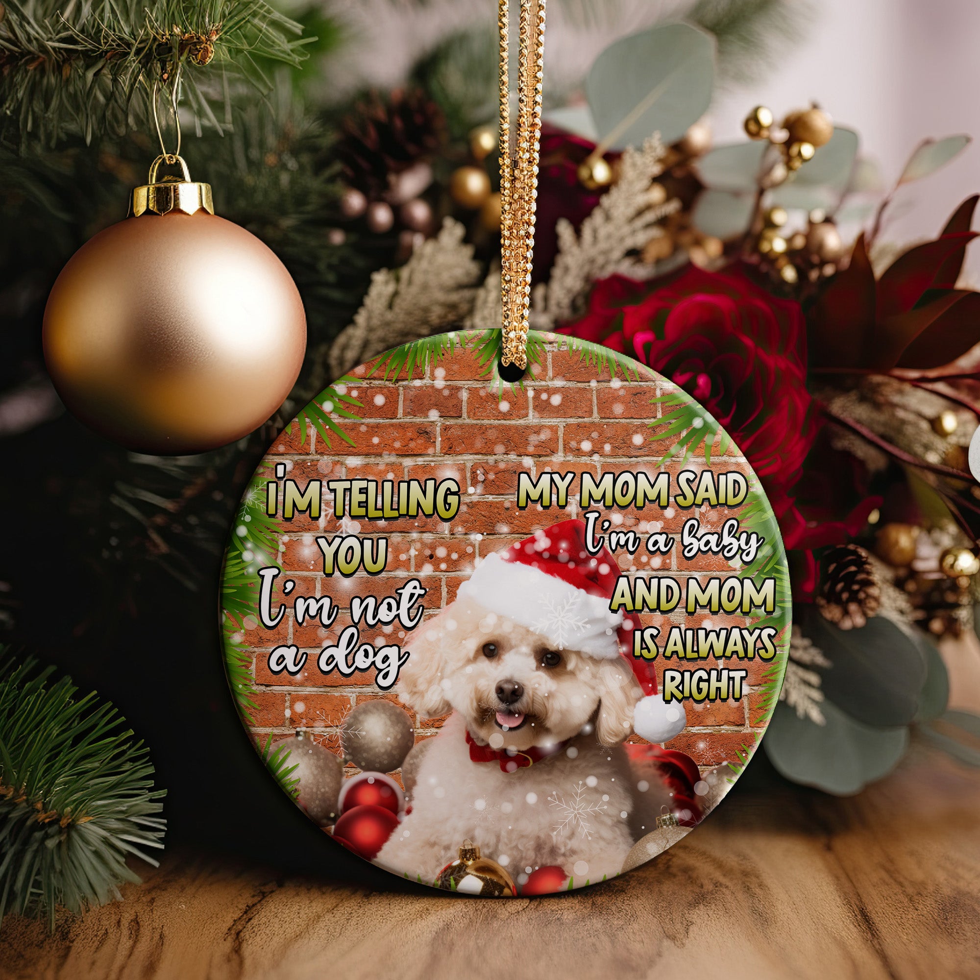 Personalized Christmas Pet Ornament - Custom Ceramic Dog Decoration for Pet Lovers, Perfect Holiday Gift - Image 2