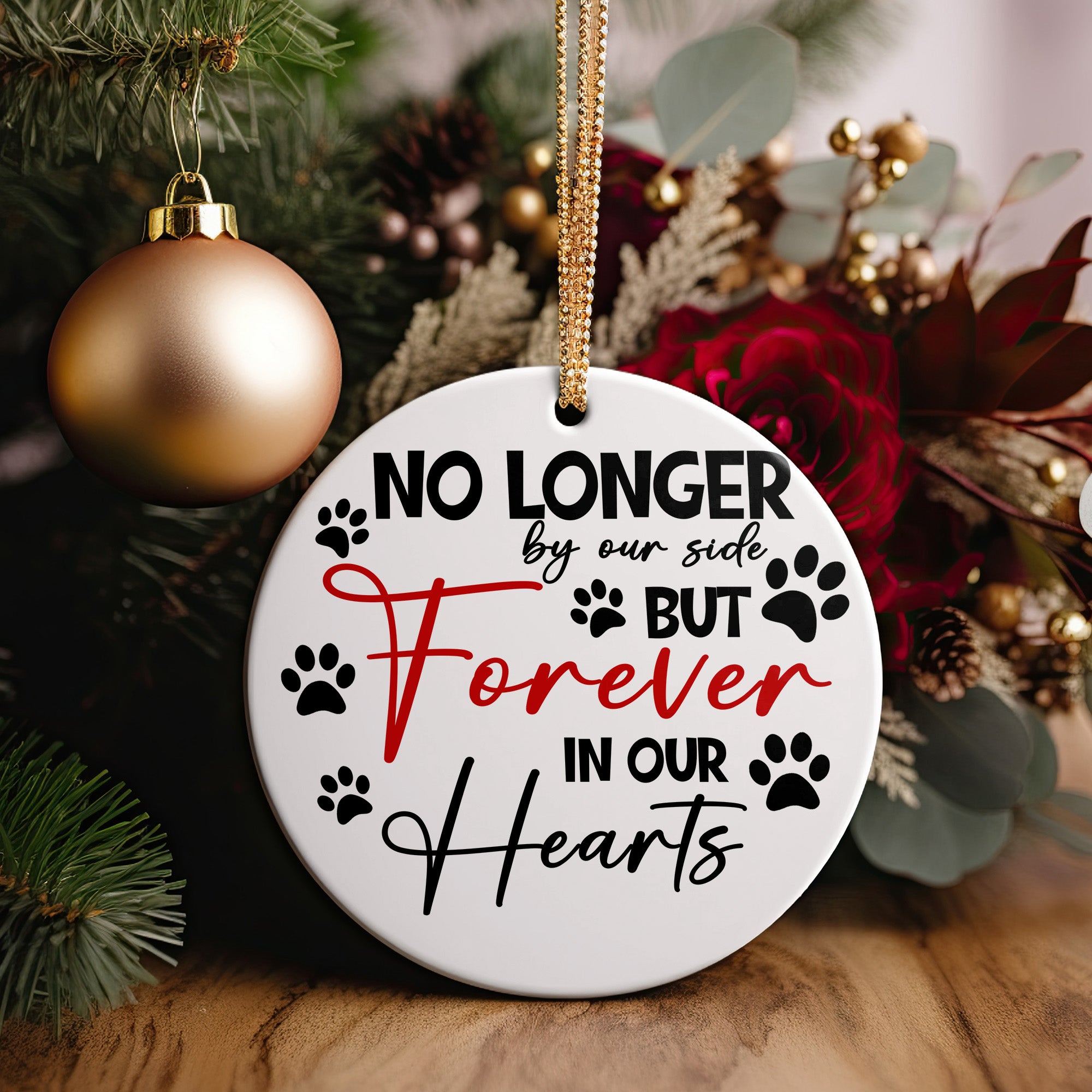 Personalized Memorial Pet Ornament - Heartfelt Keepsake for Pet Lovers - Premium Ceramic with Paw Prints - Image 2