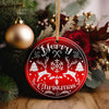 Personalized Merry Christmas Ceramic Ornament – Handcrafted Holiday Décor with Elegant Red & White Design - Image 2