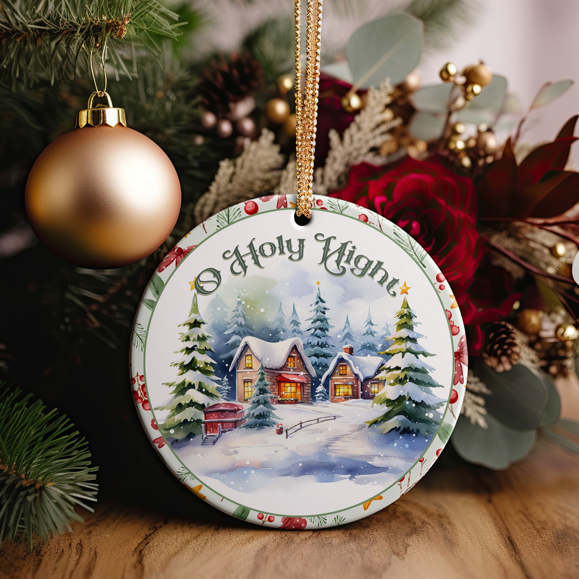 Personalized "O Holy Night" Ceramic Christmas Ornament – Handcrafted Holiday Decor for a Heartwarming Gift - Image 2