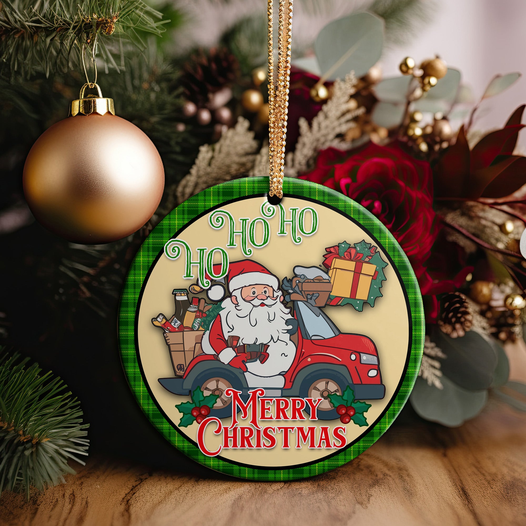 Personalized Santa Claus Ceramic Ornament – Handmade Christmas Decor with Customizable Festive Designs - Image 2