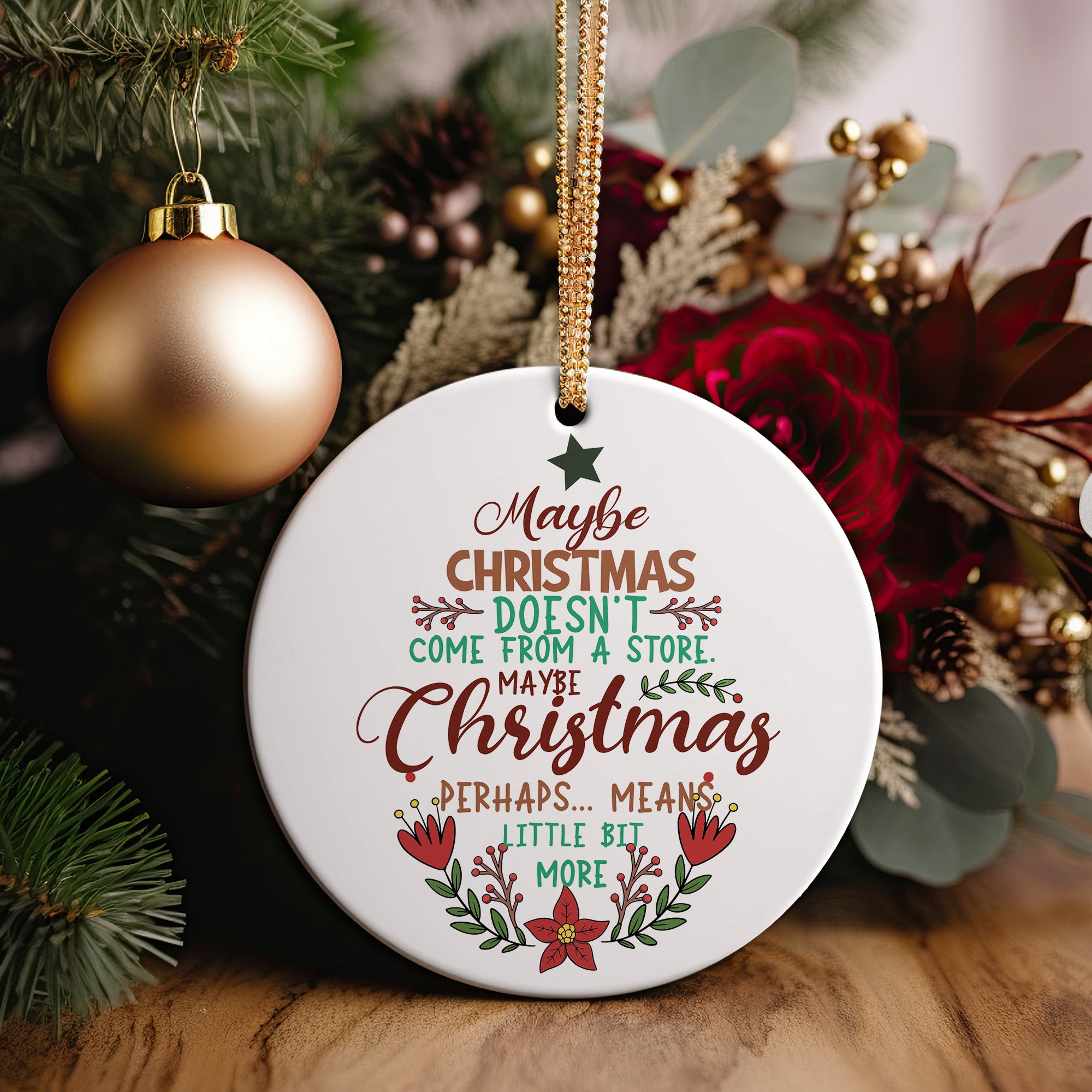 Personalized Handmade Ceramic Christmas Ornaments - Heartwarming Quote for Meaningful Gift-Giving - Image 2