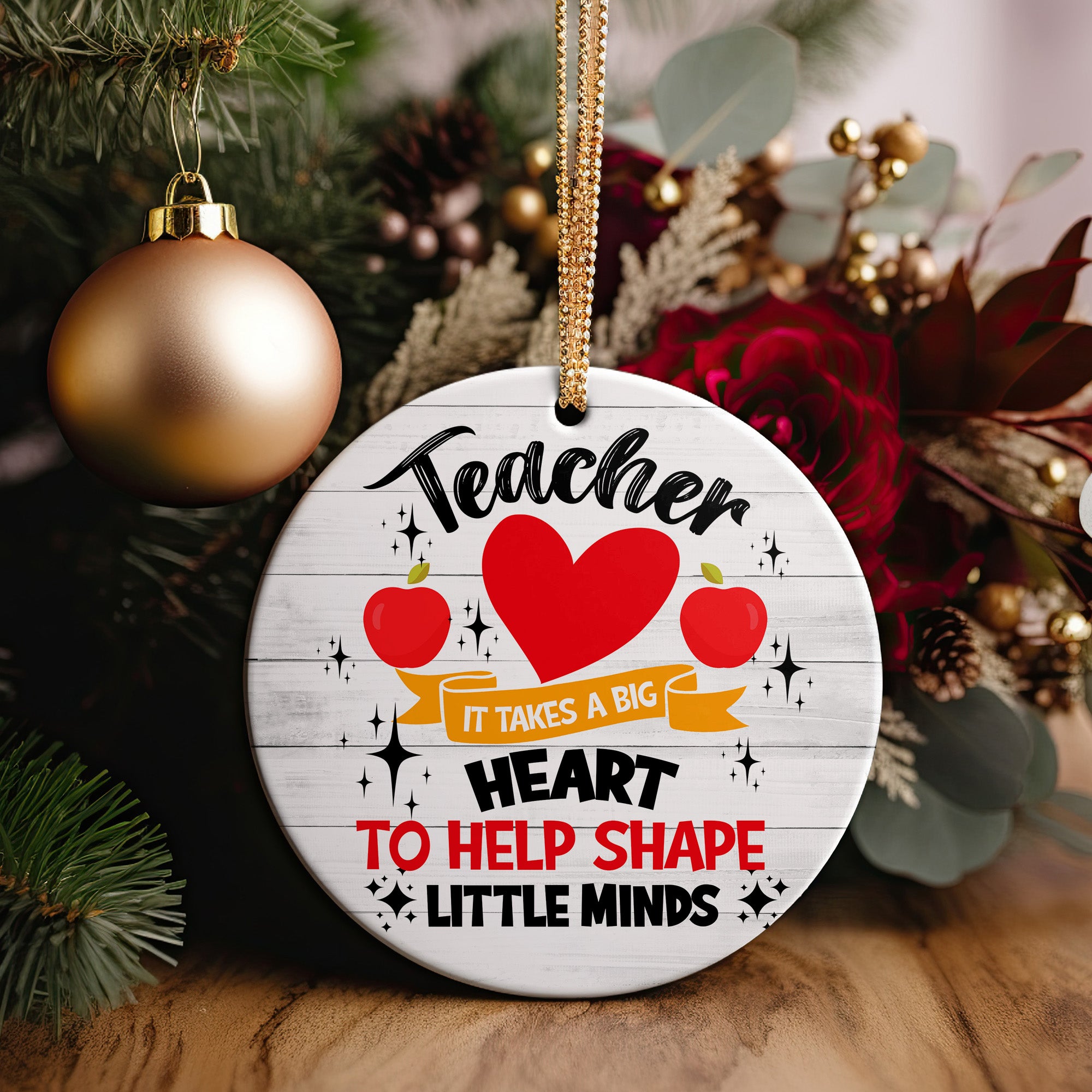 Personalized Teacher Appreciation Ceramic Ornament – Heartfelt Handmade Keepsake for Educators - Image 2