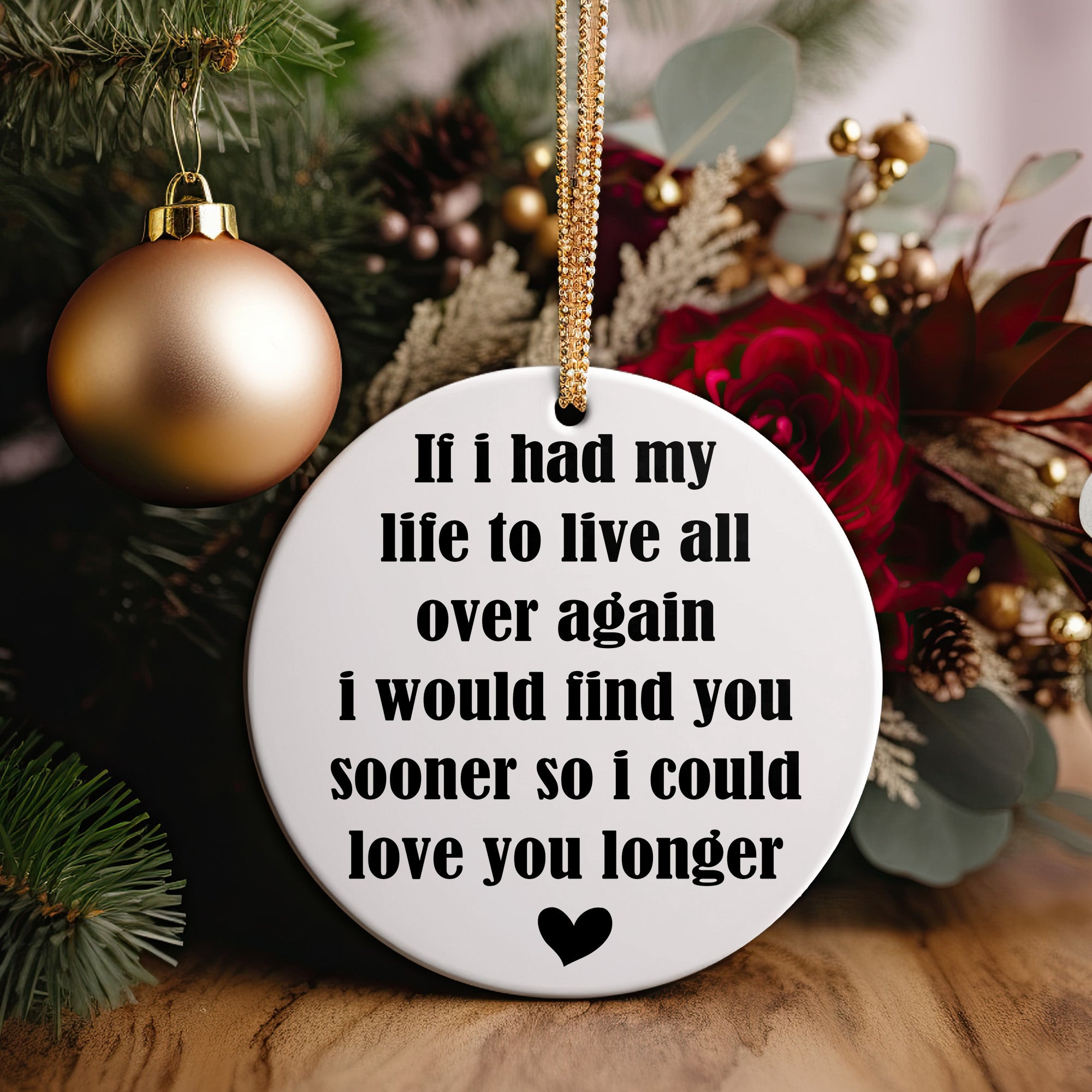 Personalized Love Message Ceramic Ornament - Handmade Keepsake Gift for Loved Ones - Sentimental Quote & Heart Design - Image 2