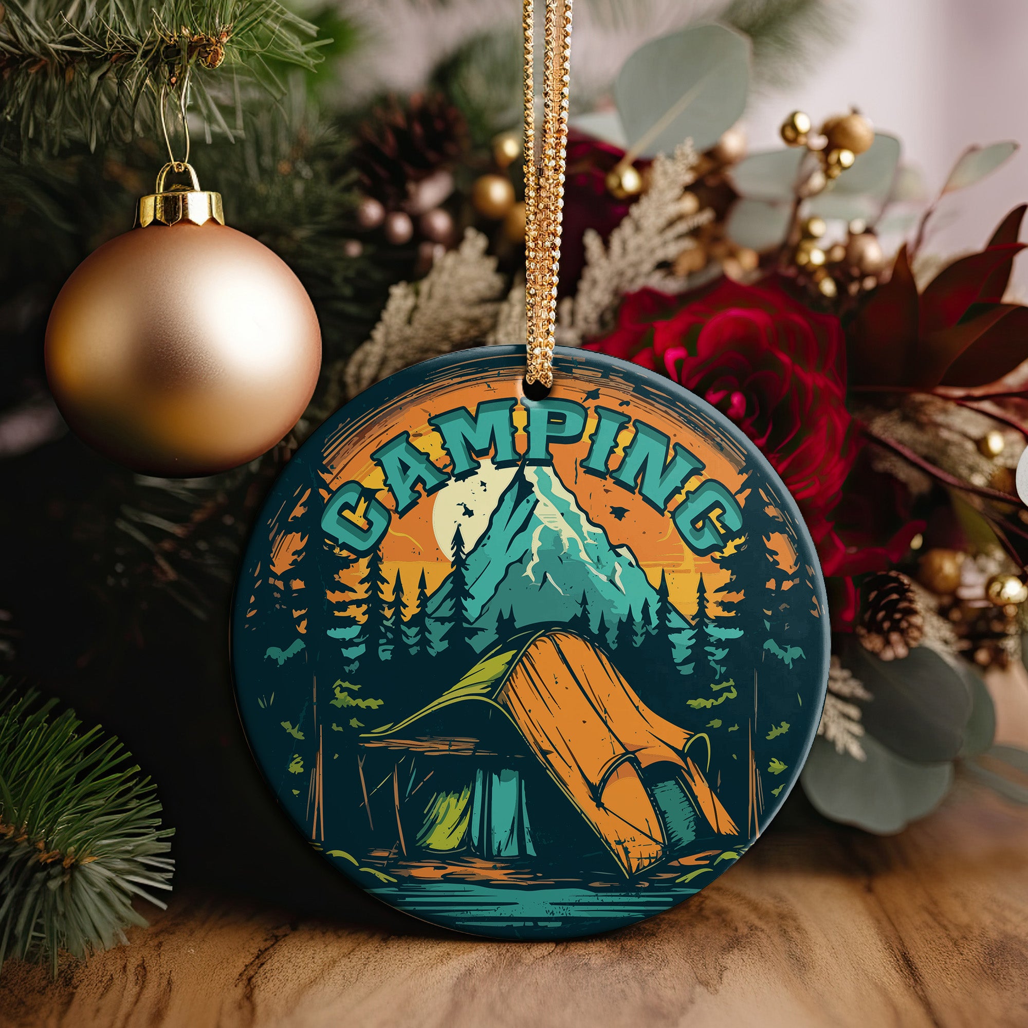 Personalized Ceramic Camping Ornament – Handcrafted Mountain Tent Design for Outdoor Enthusiasts, Perfect Gift for Nature Lovers - Image 2