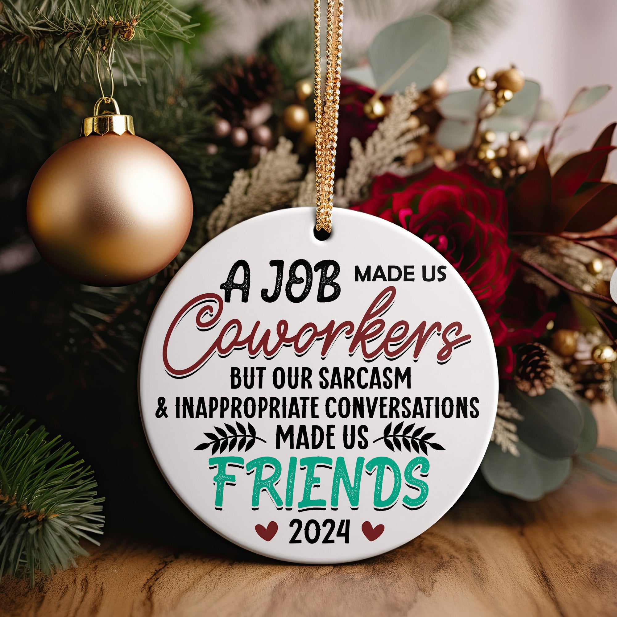 Personalized Ceramic Ornament Keepsake: Celebrating Friendship and Laughter in the Workplace - Perfect 2024 Gift - Image 2