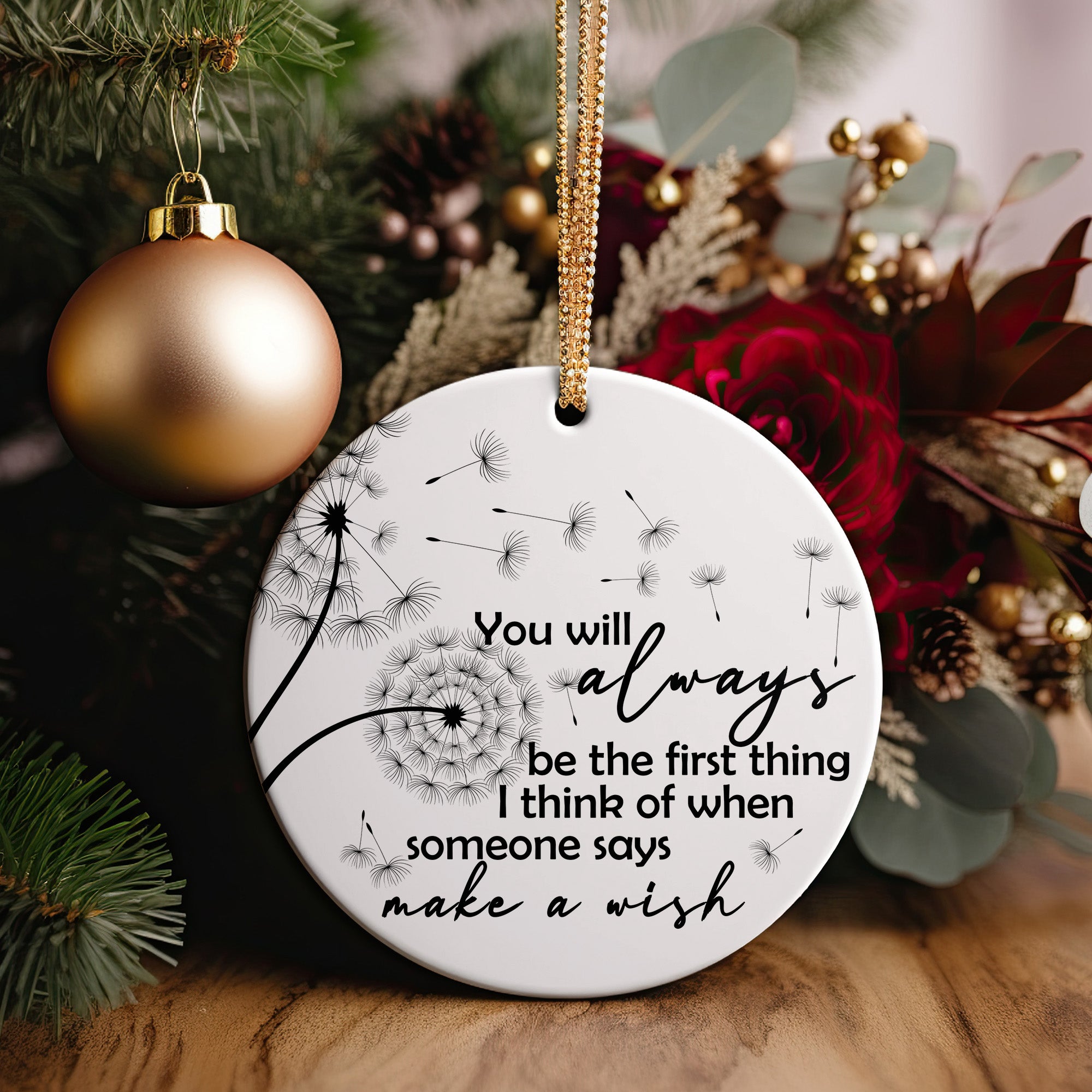 Personalized "Make a Wish" Dandelion Ceramic Ornament – Handmade Keepsake for Gift-Giving and Sentiment - Image 2