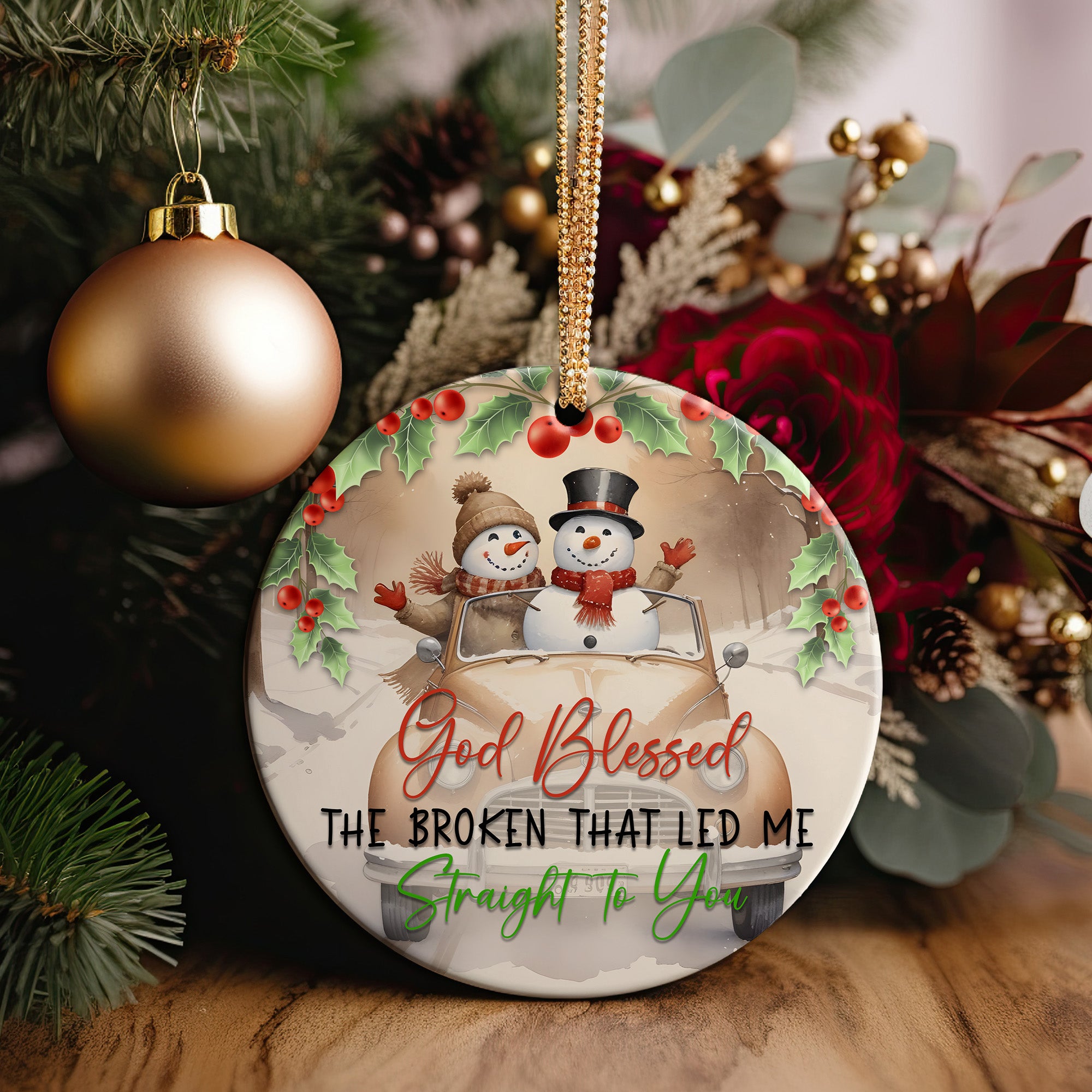 Personalized Snowman Ceramic Ornament – Charming Holiday Keepsake with Heartfelt Message for Loved Ones - Image 2