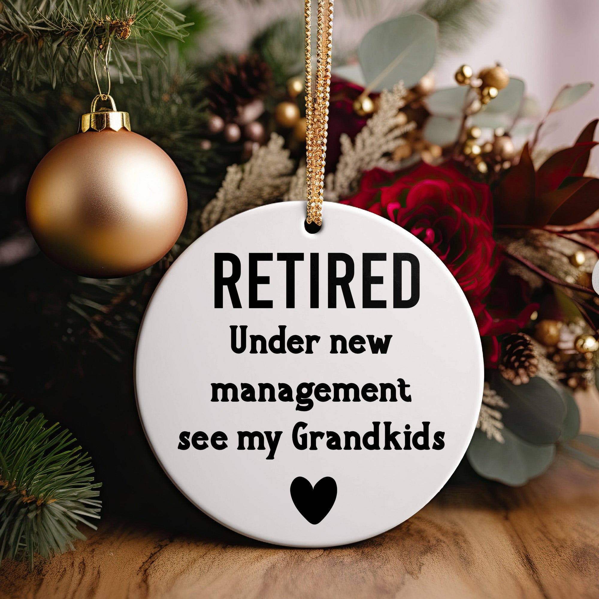 Personalized Retired Ornament - Heartfelt Ceramic Keepsake for Grandparents - Customizable Gift for Retirement Celebrations - Image 2
