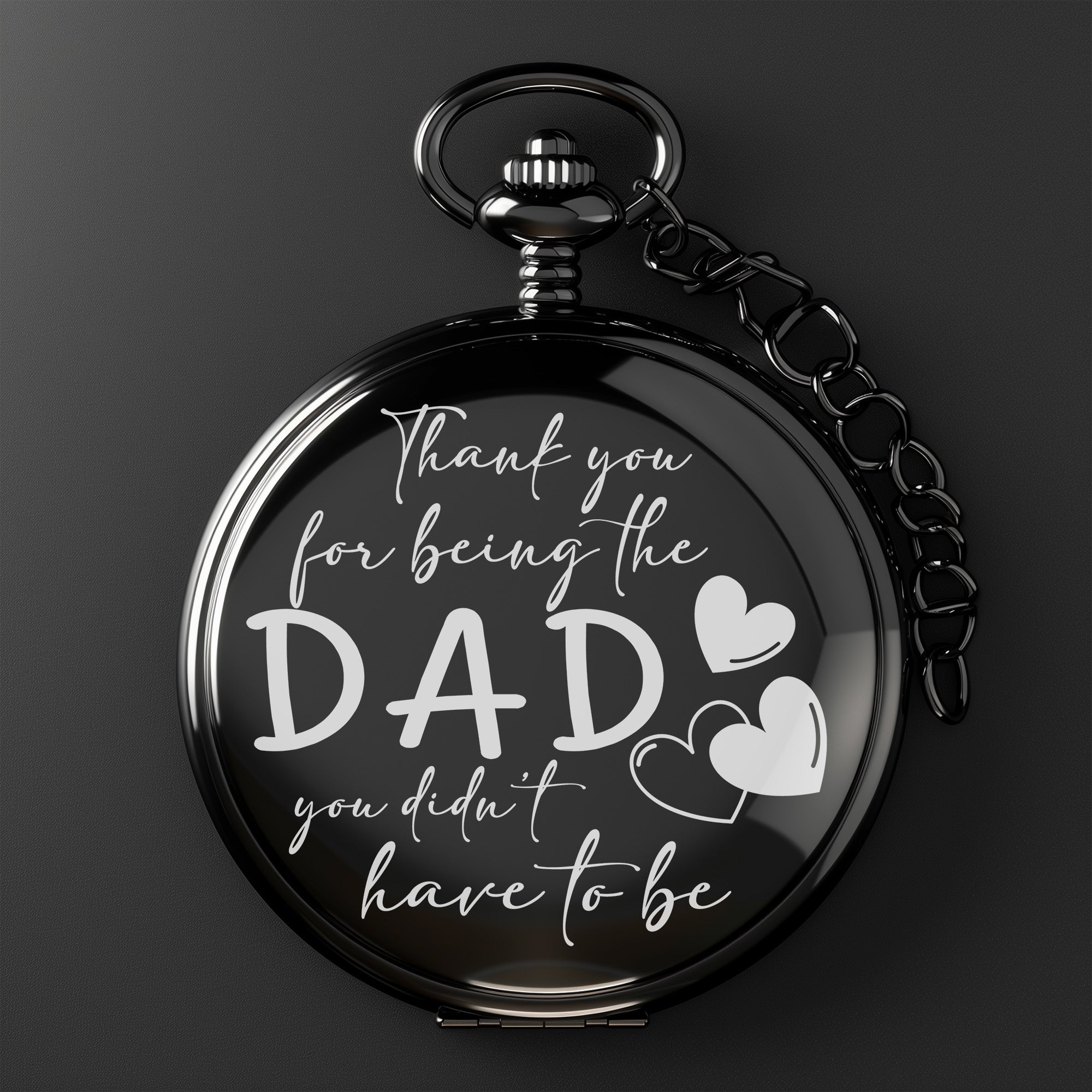 Personalized Engraved Pocket Watch for Dad - Custom Thank You Gift for Stepfathers and Mentors - Image 2