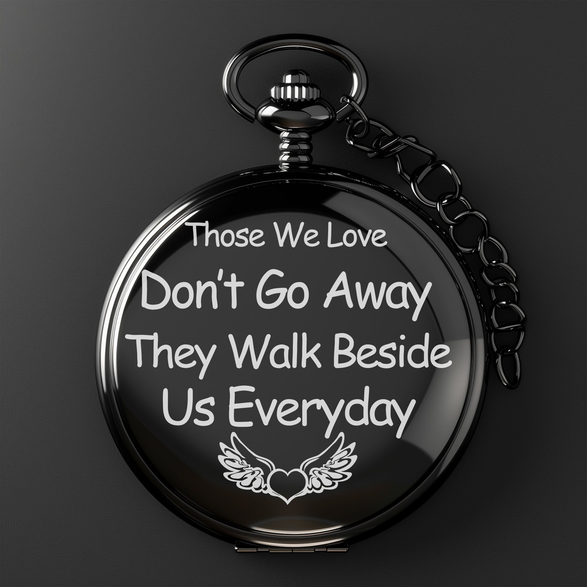 Personalized Engraved Pocket Watch - Memorial Keepsake with Heartfelt Message and Customizable Options - Image 2
