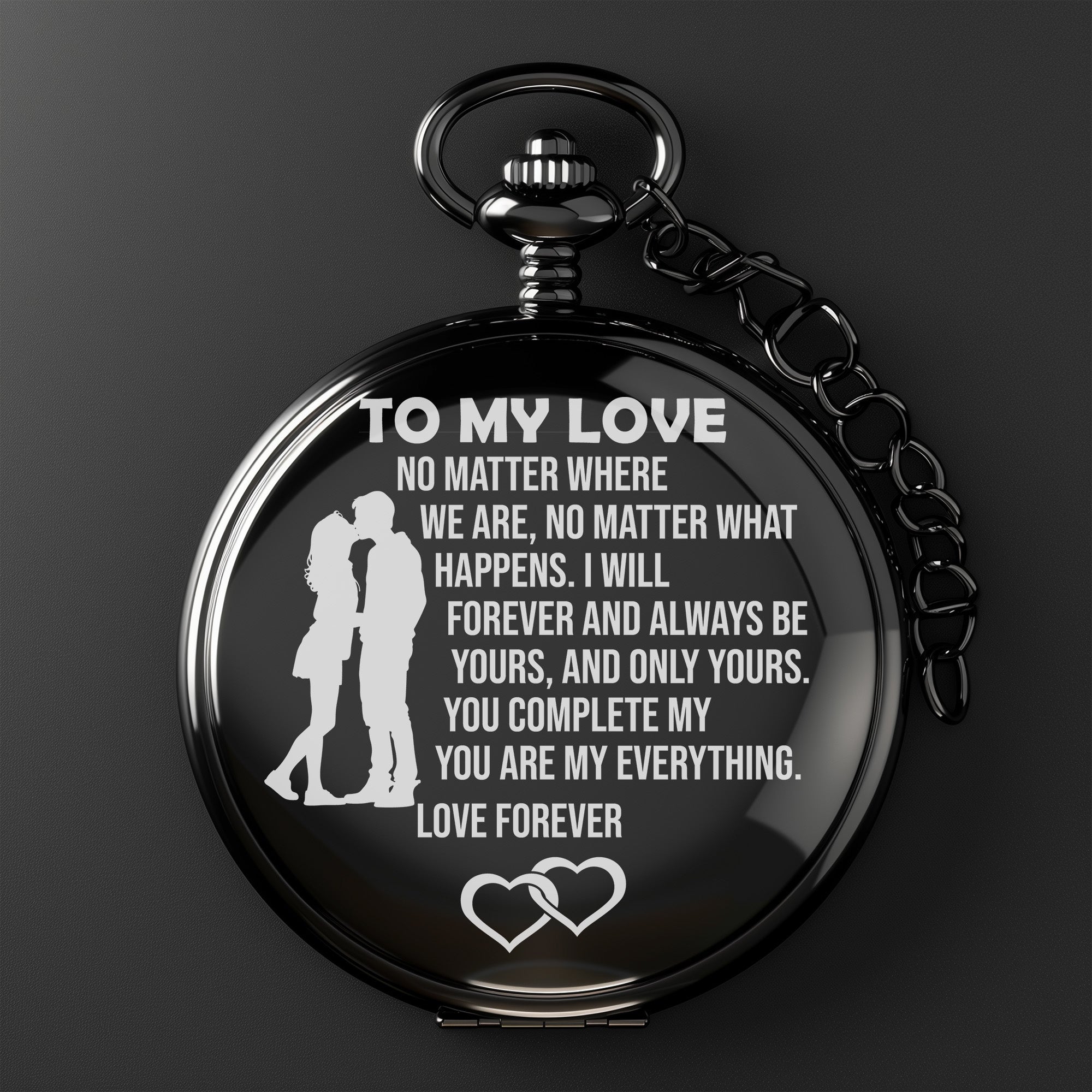 Personalized "To My Love" Engraved Pocket Watch - Timeless Gift for Him or Her - Perfect for Anniversaries, Birthdays, and Special Occasions - Image 2