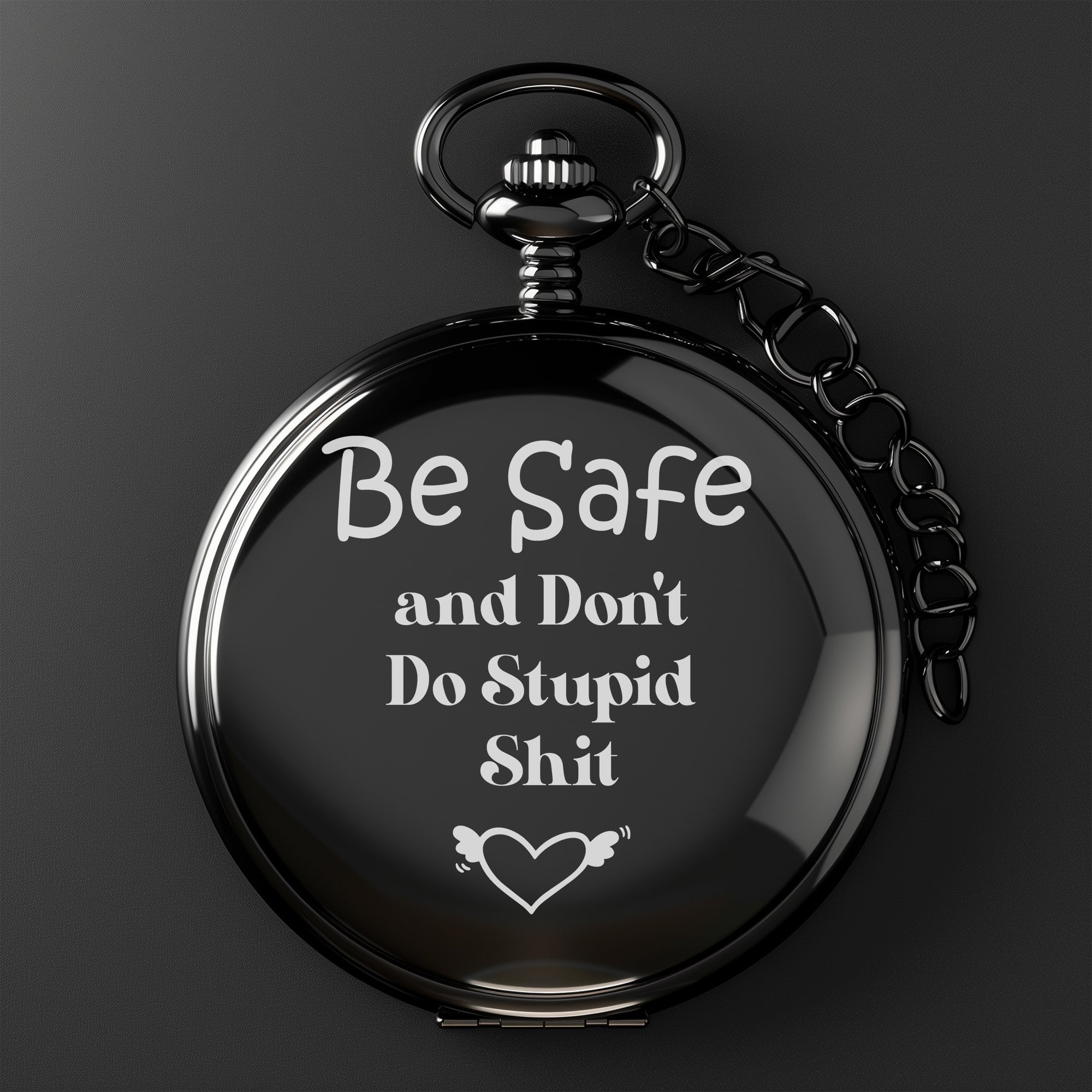 Personalized Inspirational Pocket Watch - "Be Safe" Engraved Keepsake Gift for Loved Ones - Image 2