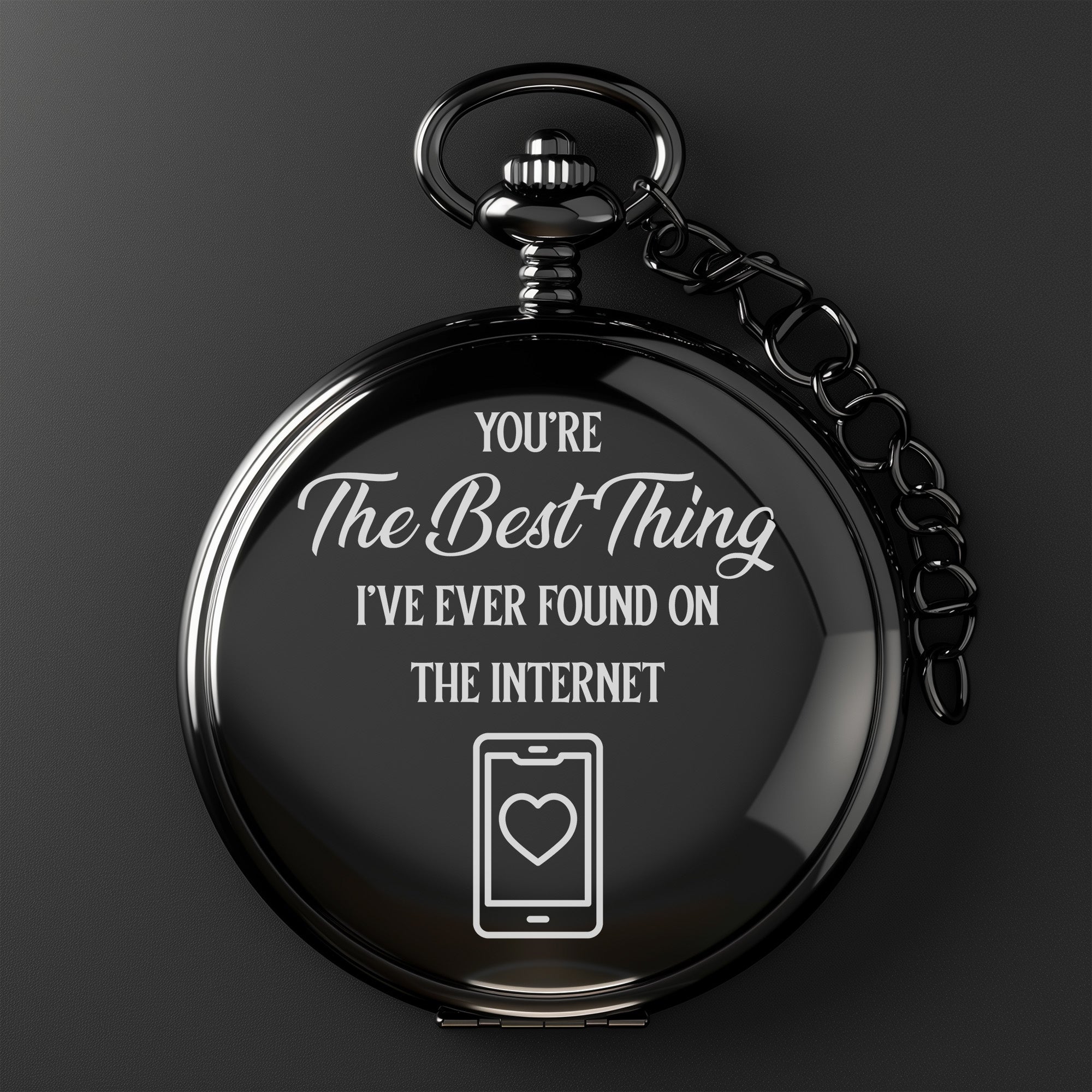 Personalized Engraved Pocket Watch - "Best Thing I've Found" - Perfect Gift for Internet Friends and Loved Ones - Image 2
