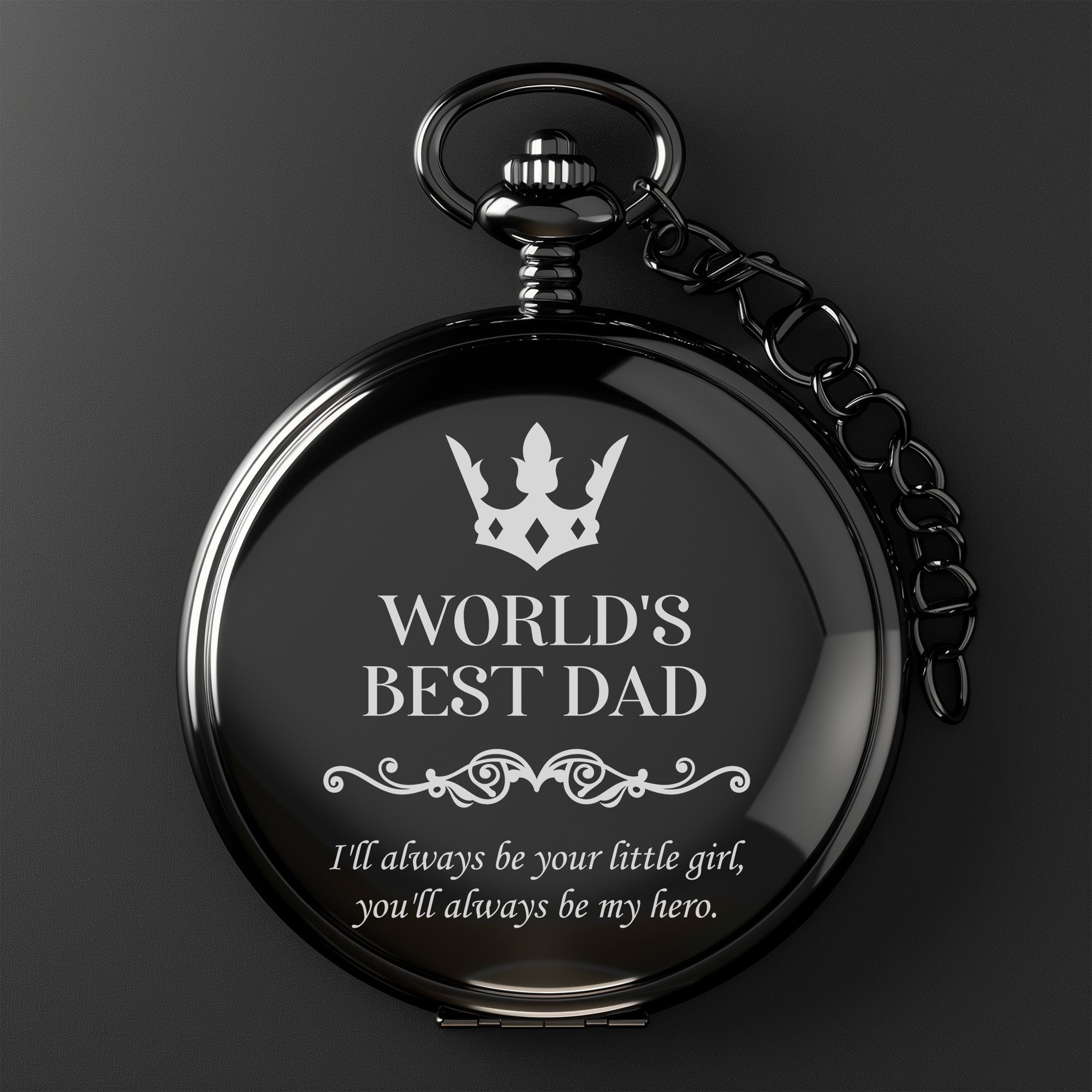 Personalized "World's Best Dad" Pocket Watch – Custom Engraved Gift for Father’s Day or Birthday - Image 2