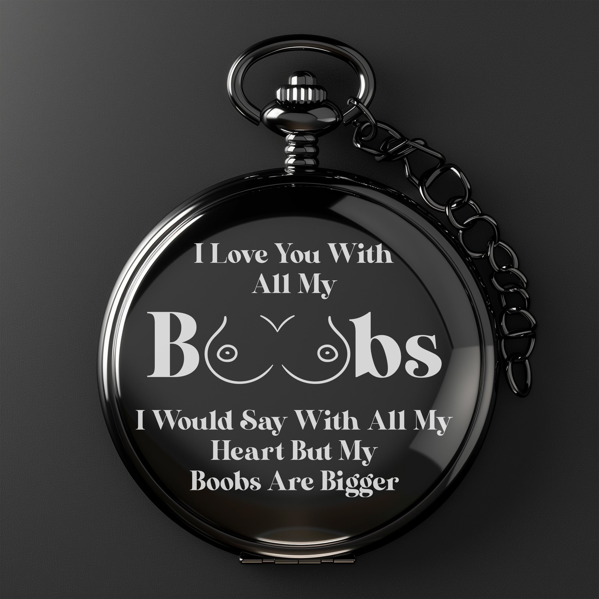 Personalized Engraved Pocket Watch with Humorous Message – Perfect Gift for Wife, Girlfriend, or Best Friend - Image 2