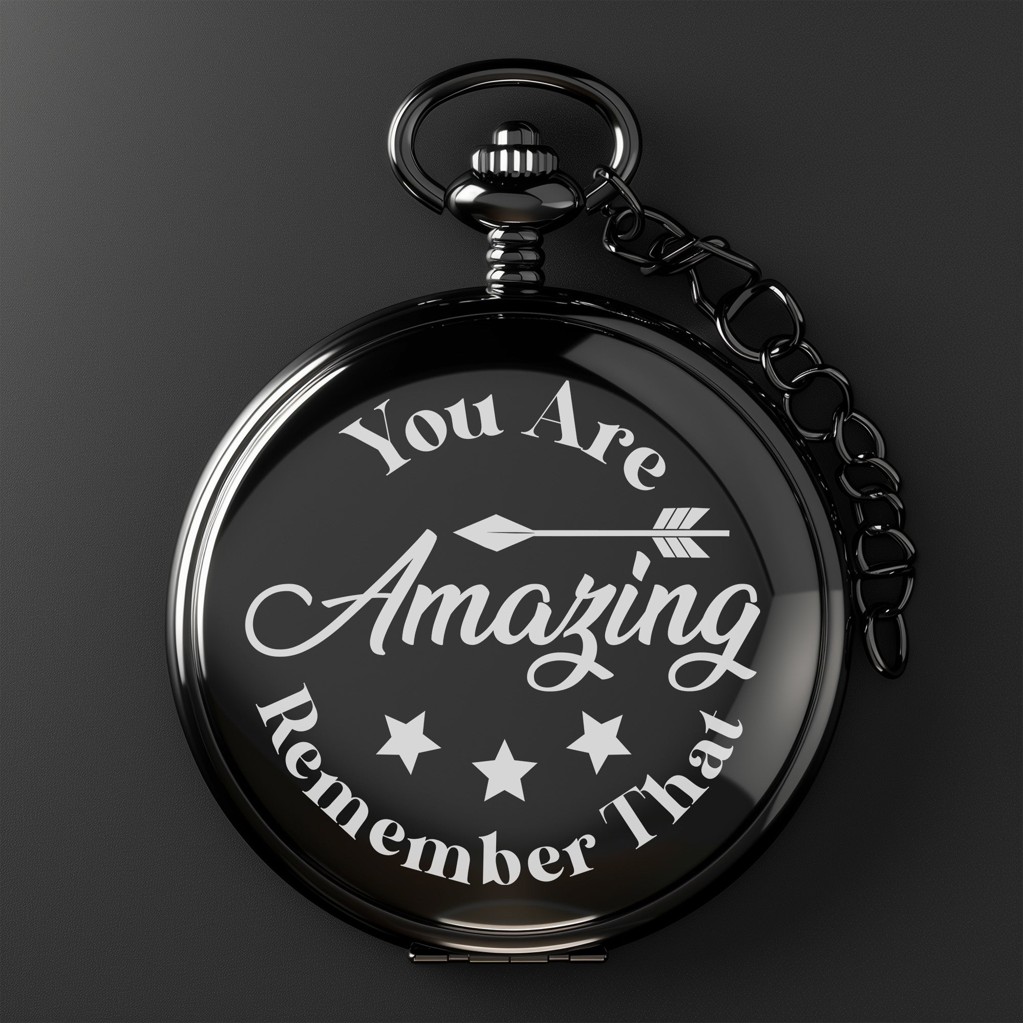 Personalized Handmade Pocket Watch - "You Are Amazing" Inspirational Gift with Custom Engraving Options for Special Occasions - Image 2