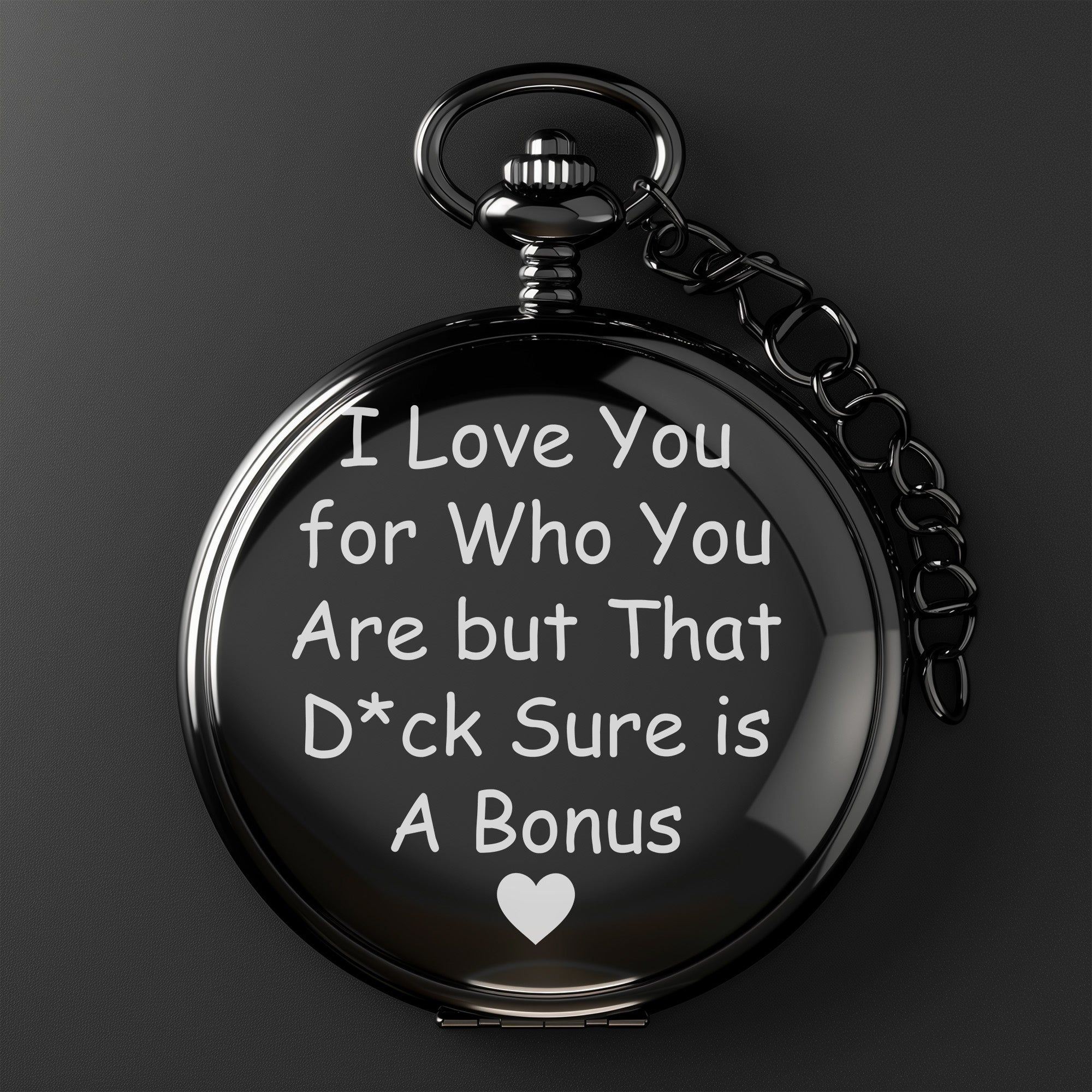 Personalized Engraved Pocket Watch - Sentimental Keepsake with Humorous Touch for Him - Image 2