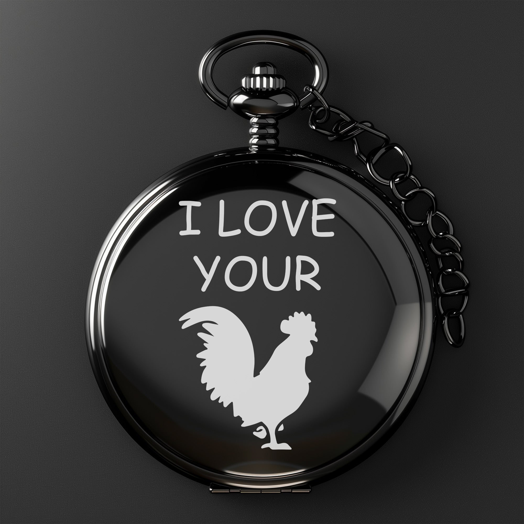 Personalized Pocket Watch - "I Love Your" Design with Silhouette Art - Perfect Custom Gift for Special Occasions - Image 2