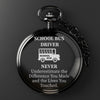Personalized School Bus Driver Pocket Watch – Elegant Black Finish with Heartfelt Engraving for Appreciation & Retirement Gifts - Image 2
