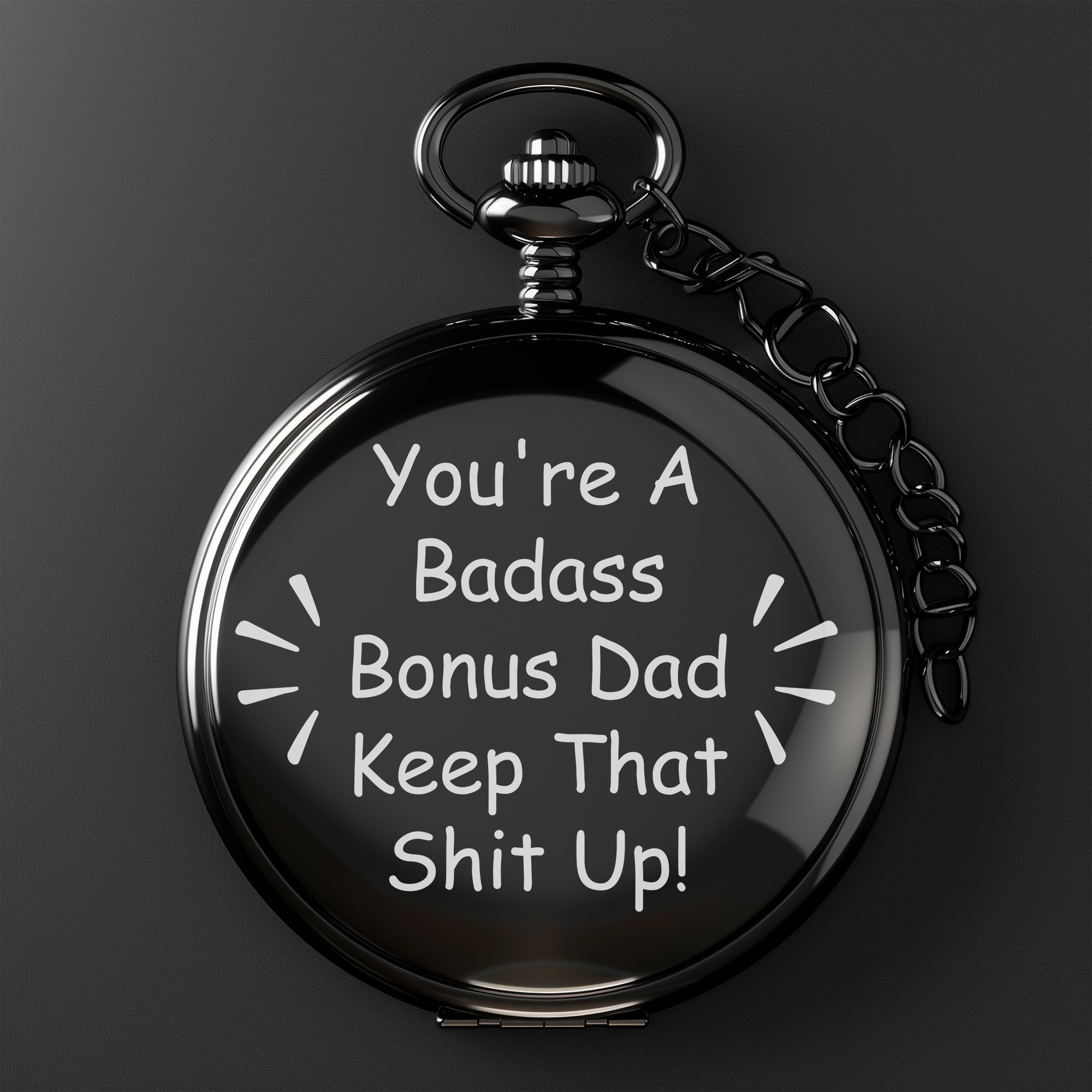 Personalized Engraved Pocket Watch for Bonus Dad - Unique Gift for Father's Day or Birthday - Image 2