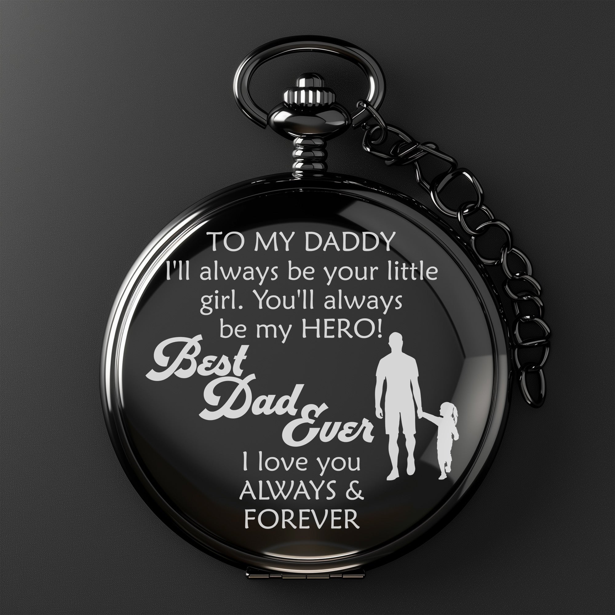 Personalized "Best Dad Ever" Pocket Watch – Custom Engraved Keepsake for Father's Day, Birthdays, and Special Occasions - Image 2