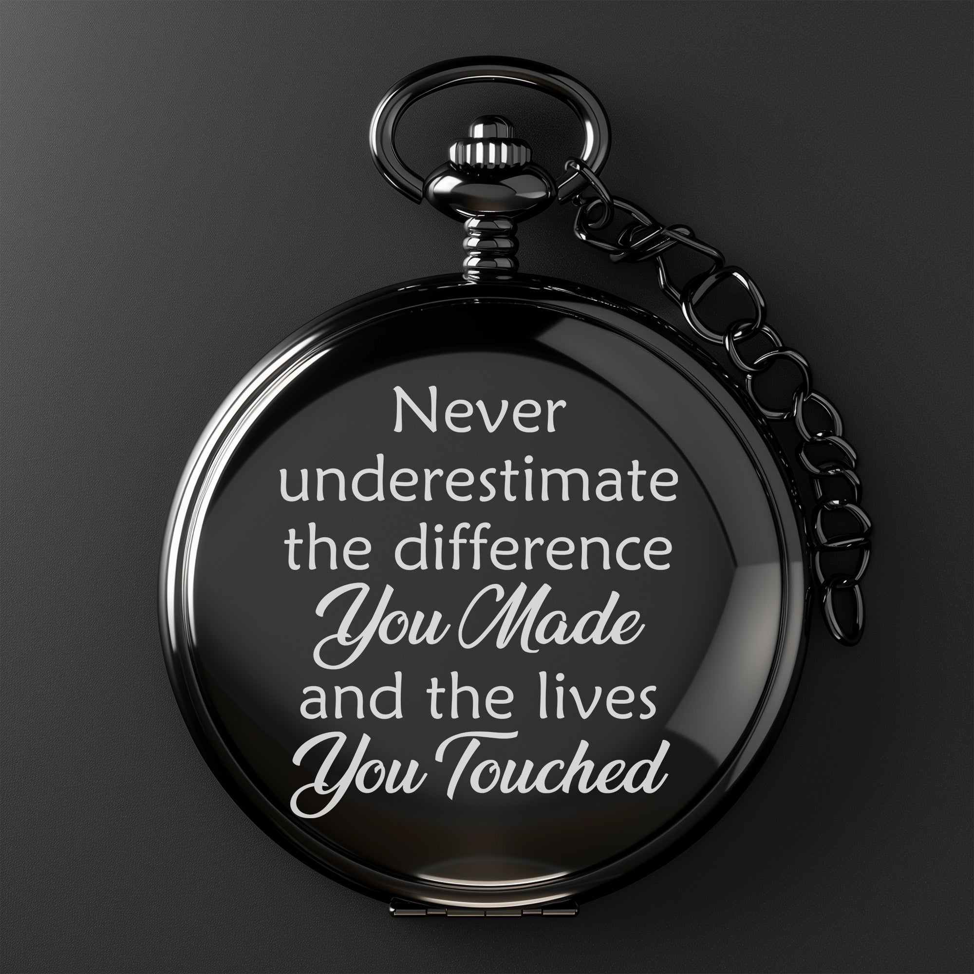 Personalized Engraved Pocket Watch – Inspiring Message for Loved Ones – Perfect Handmade Gift for Celebrations & Milestones - Image 2