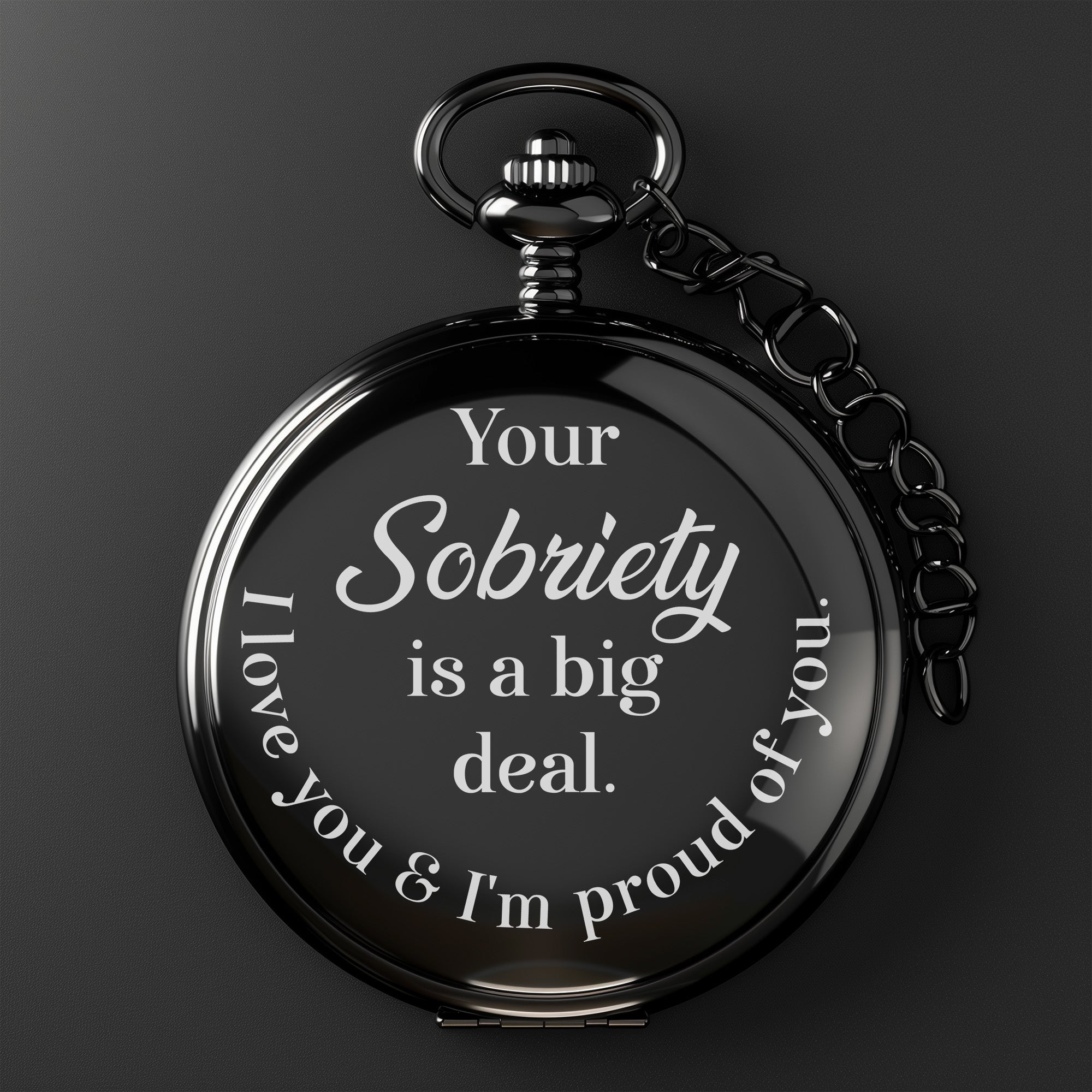 Custom Engraved Pocket Watch for Sobriety Support – Thoughtful Personal Gift for Loved Ones Celebrating Recovery - Image 2