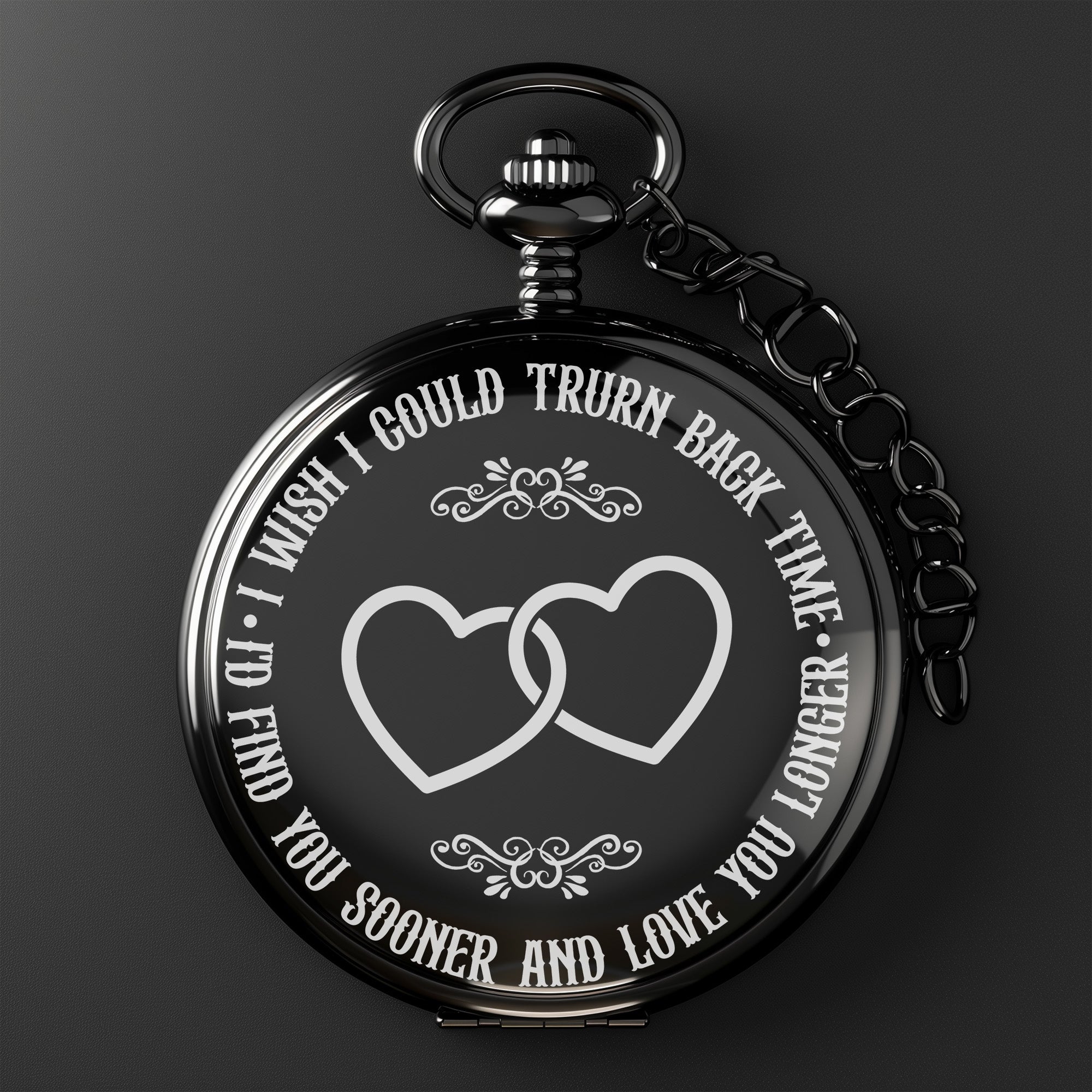 Elegant Personalized Pocket Watch - Timeless Love Story Gift with Custom Engraving for Special Occasions - Image 2
