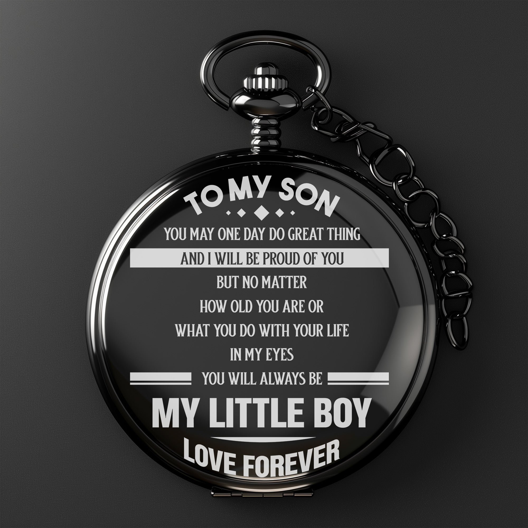 Personalized Engraved Pocket Watch for Sons - Timeless Keepsake Gift with Heartfelt Message and Premium Craftsmanship - Image 2