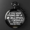 Humorous Personalized Pocket Watch with Jellyfish Design for Unique Gift Giving – Perfect for Beach Lovers - Image 2