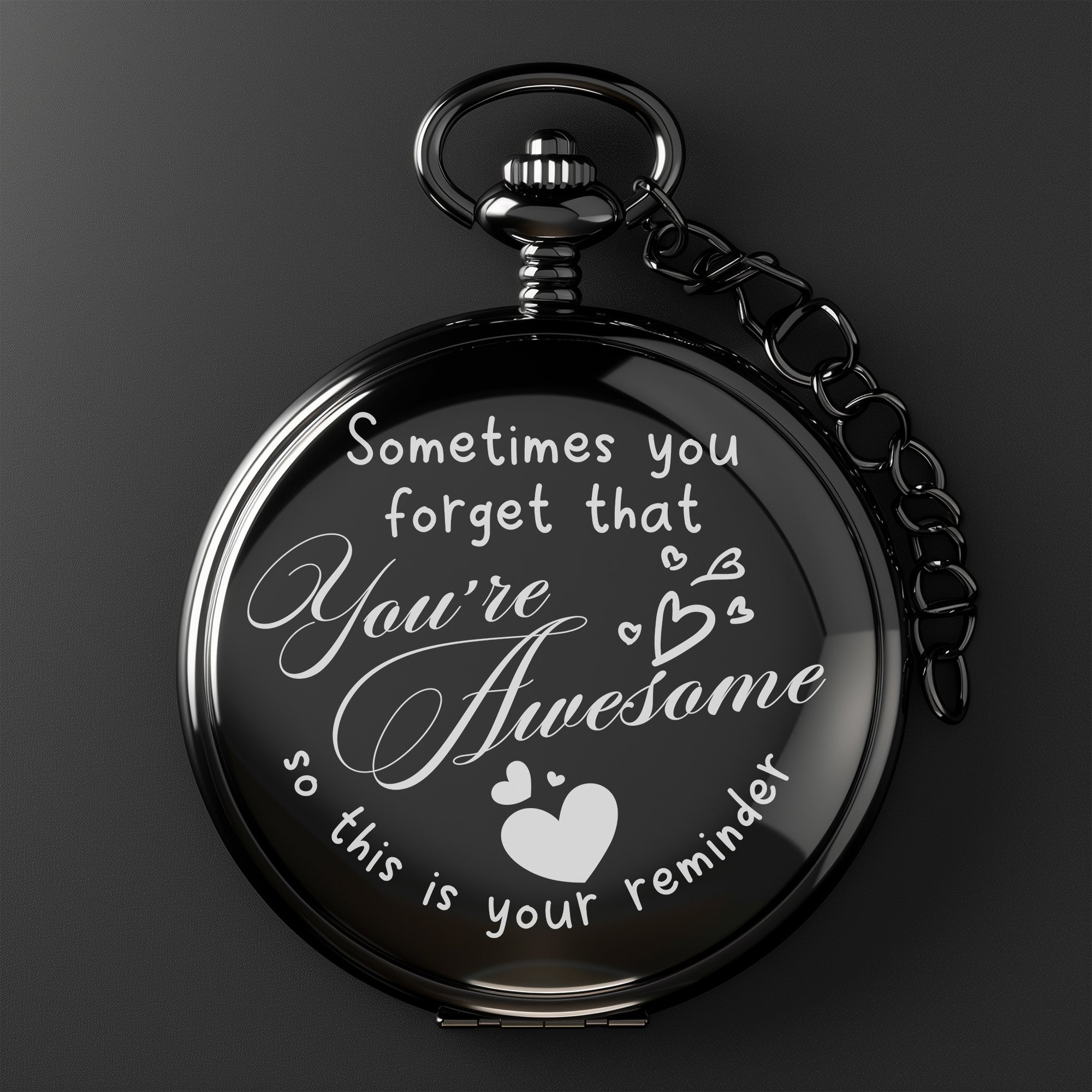 Personalized Engraved Pocket Watch with Heartfelt Message - Perfect Handmade Gift for Loved Ones - Image 2