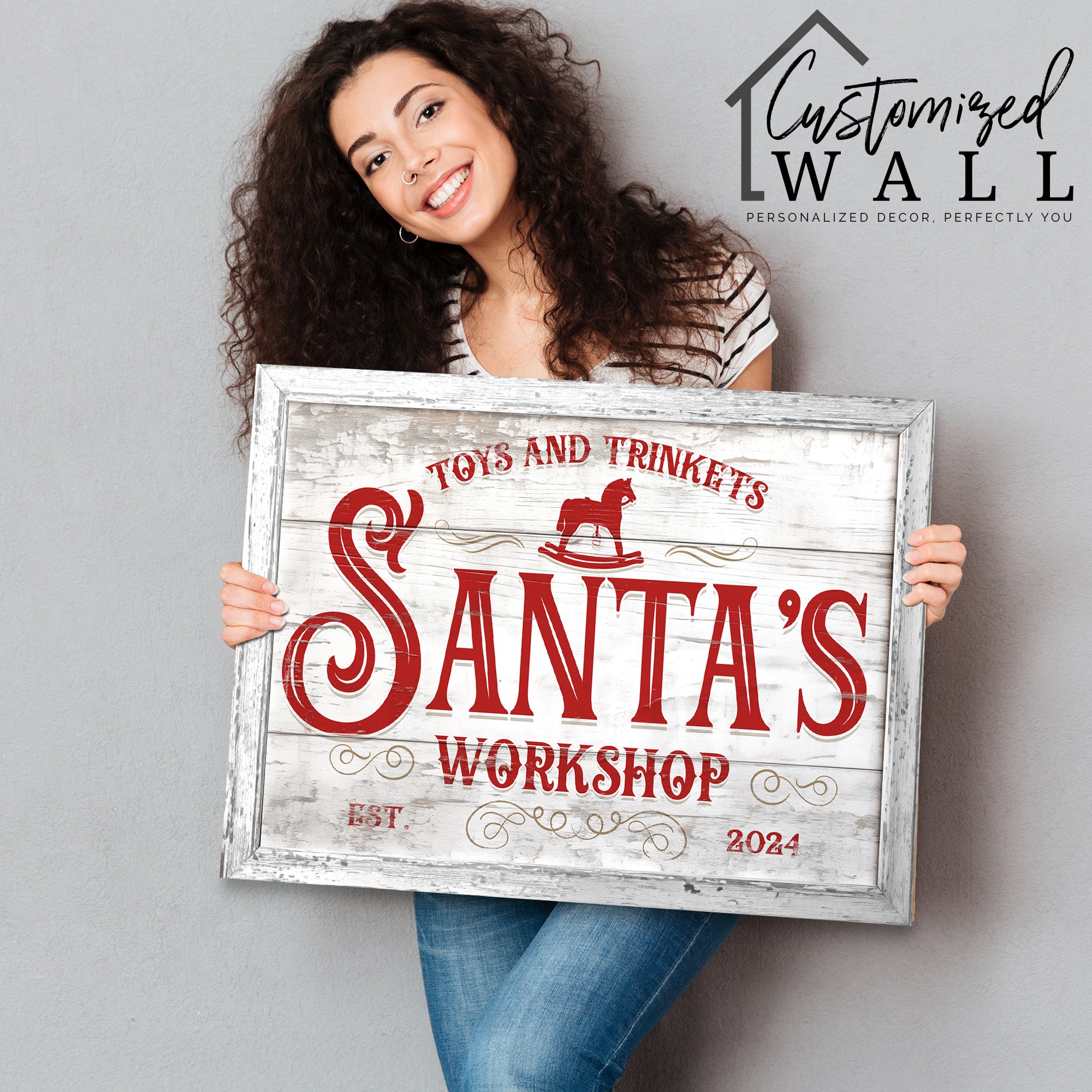 Personalized Santa's Workshop Handmade Wrapped Canvas – Custom Name Design, Perfect Christmas Decor or Gift - Image 2