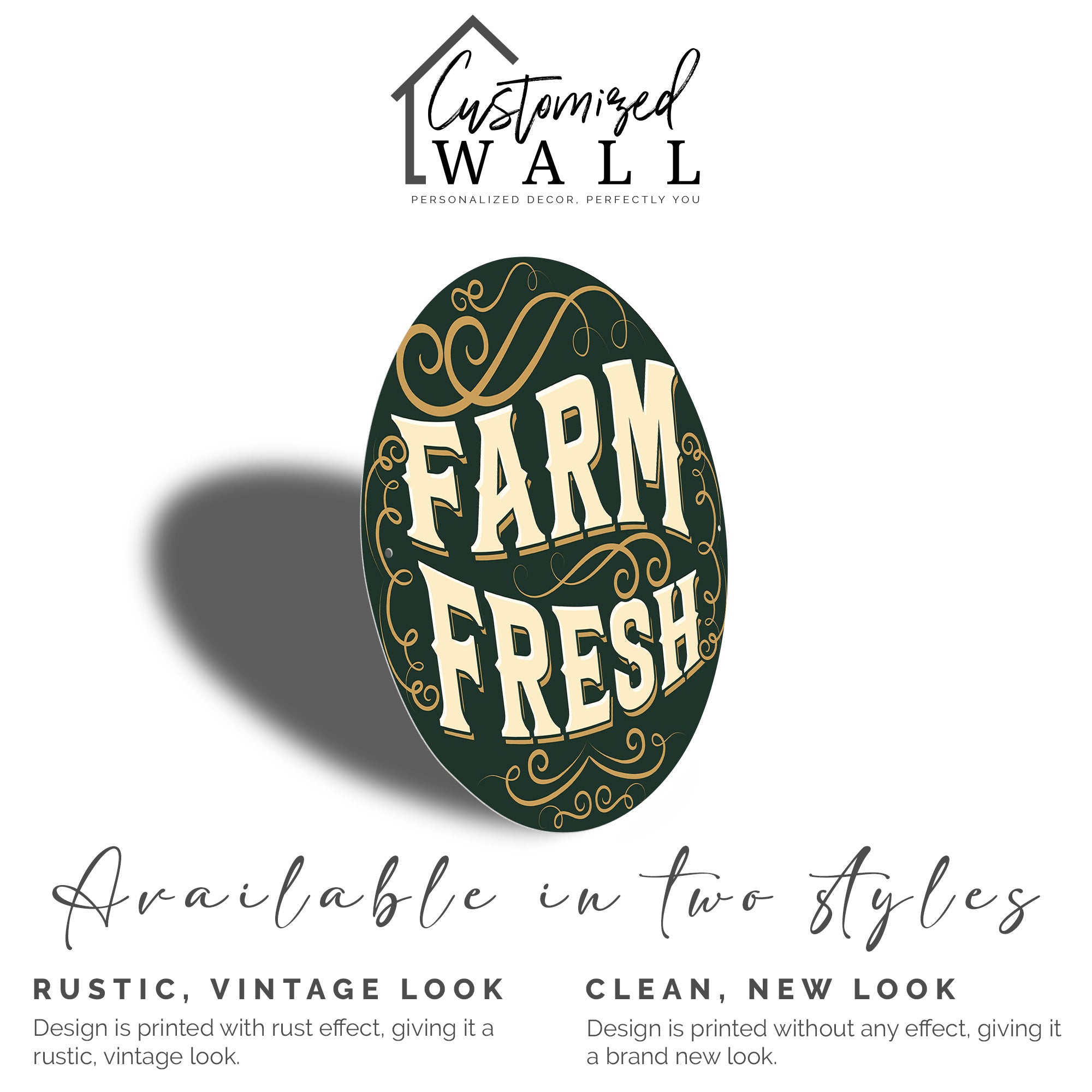 Personalized Farm Fresh Metal Sign - Custom Handmade Round Wall Decor for Home & Gift-Giving - Image 2