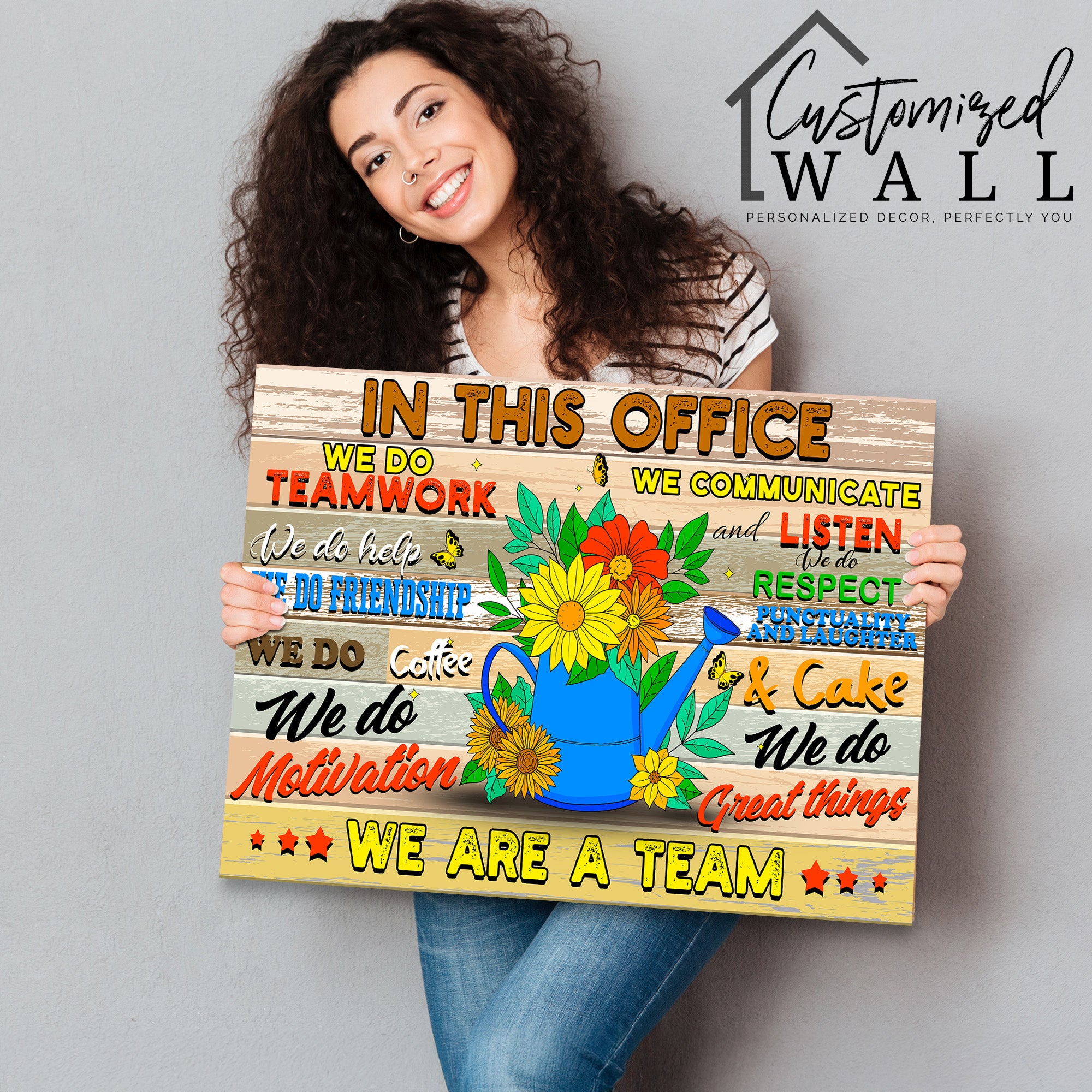Personalized Office Wall Art - Inspiring Teamwork & Motivation Canvas Decor - Unique Gift for Colleagues, Boss, Office Team - Image 2