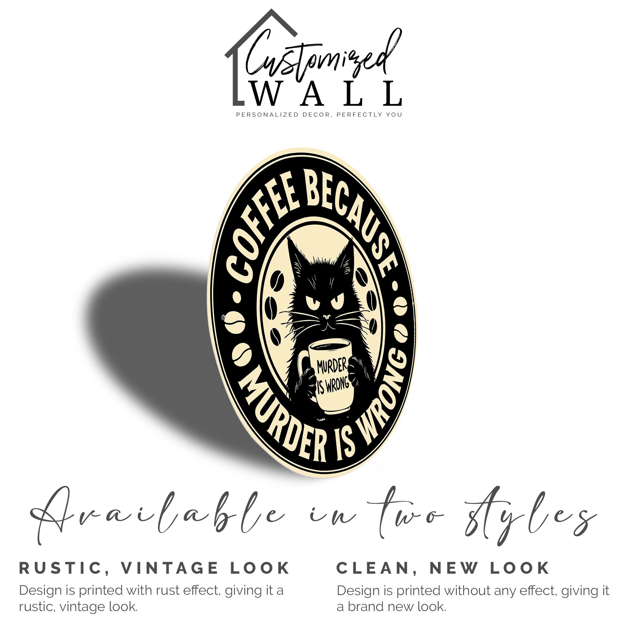 Quirky Cat Coffee Metal Sign - Perfect Personalized Gift for Coffee Lovers & Cat Enthusiasts - Image 2