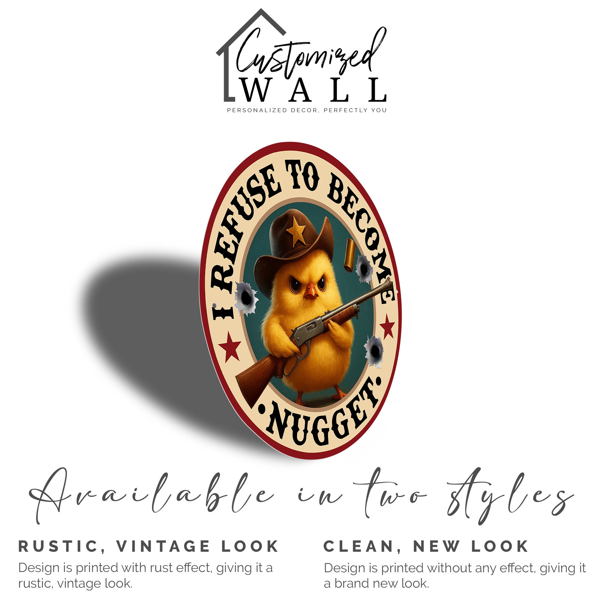 Personalized Cowboy Chick Metal Sign - Funny Farmhouse Decor for Kitchen or Living Room - Image 2