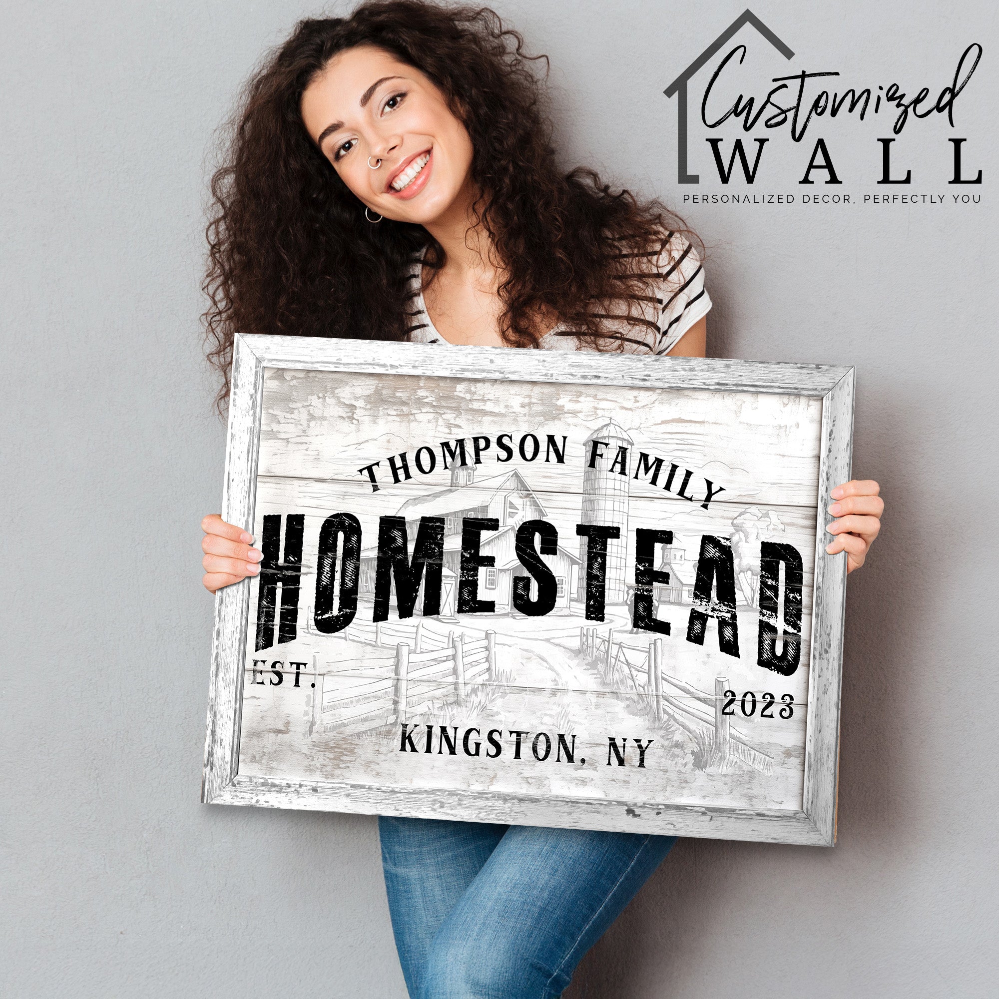 Personalized Rustic Farmhouse Family Name Canvas Sign - Customizable Homestead Wall Art for Home Decor or Gift - Image 2