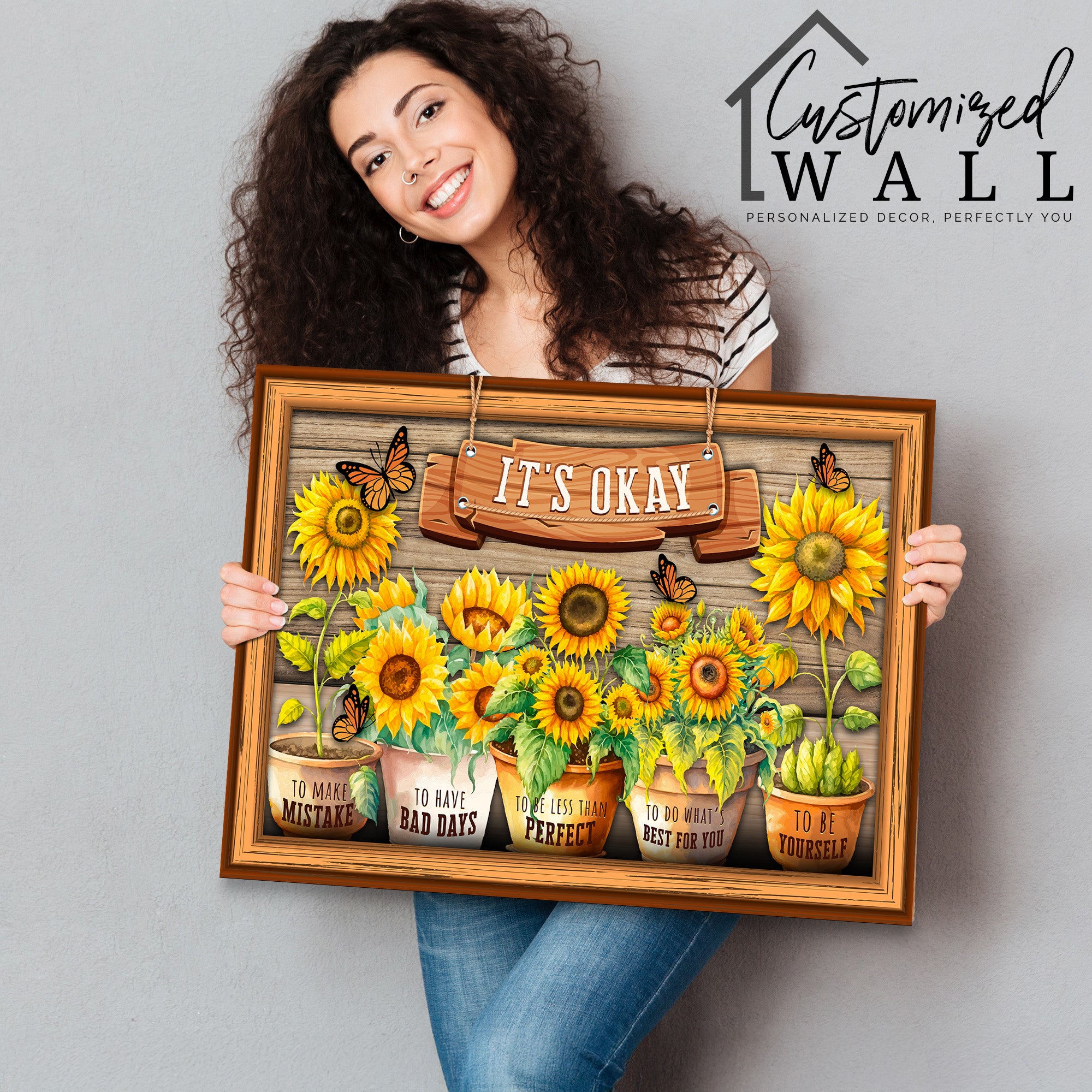 Personalized Sunflower Inspirational Canvas Wall Art - Handmade Motivational Gift for Home Decor - Image 2